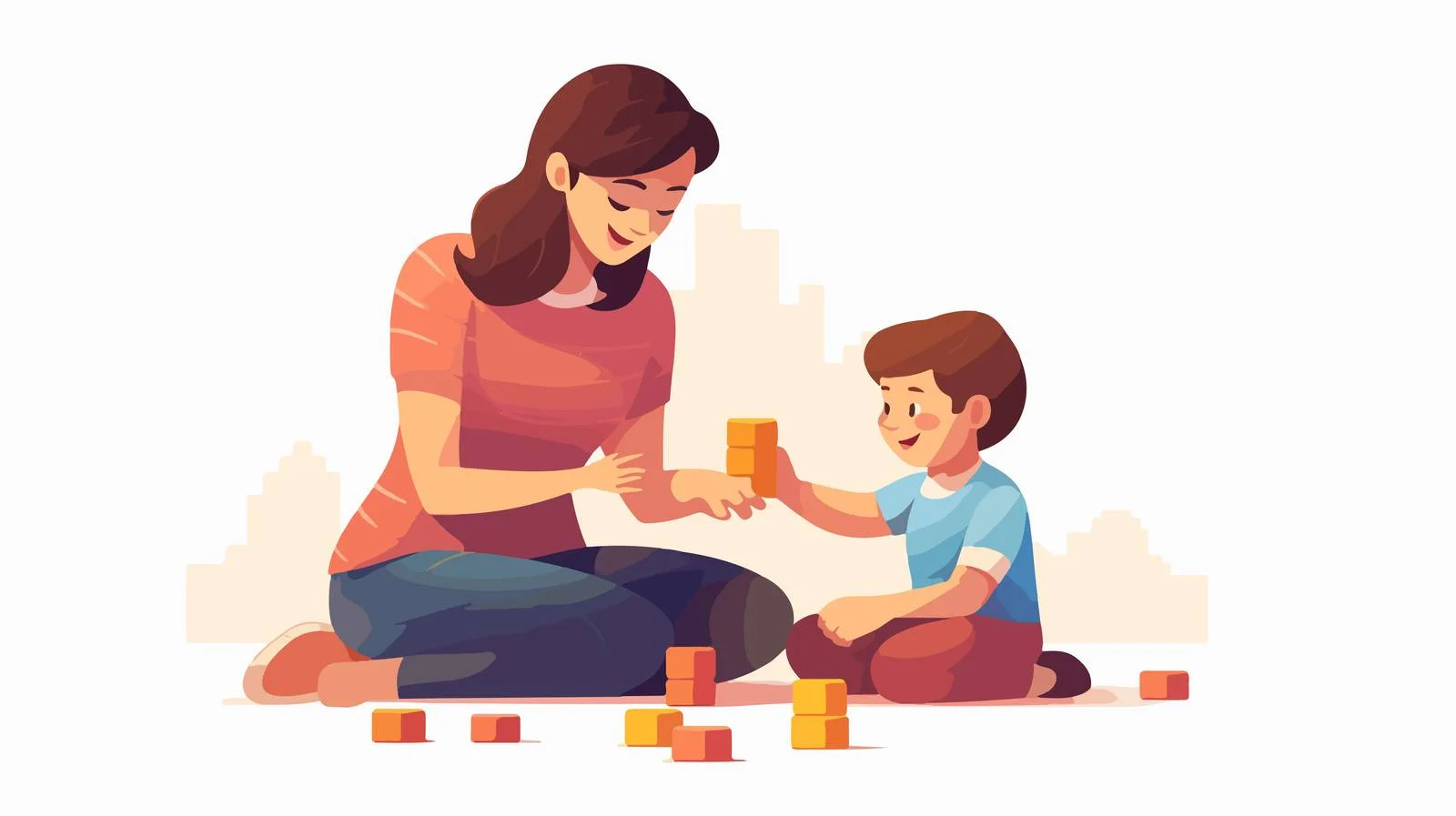 Parent-Child Building Block Fun — free download from Dotvec