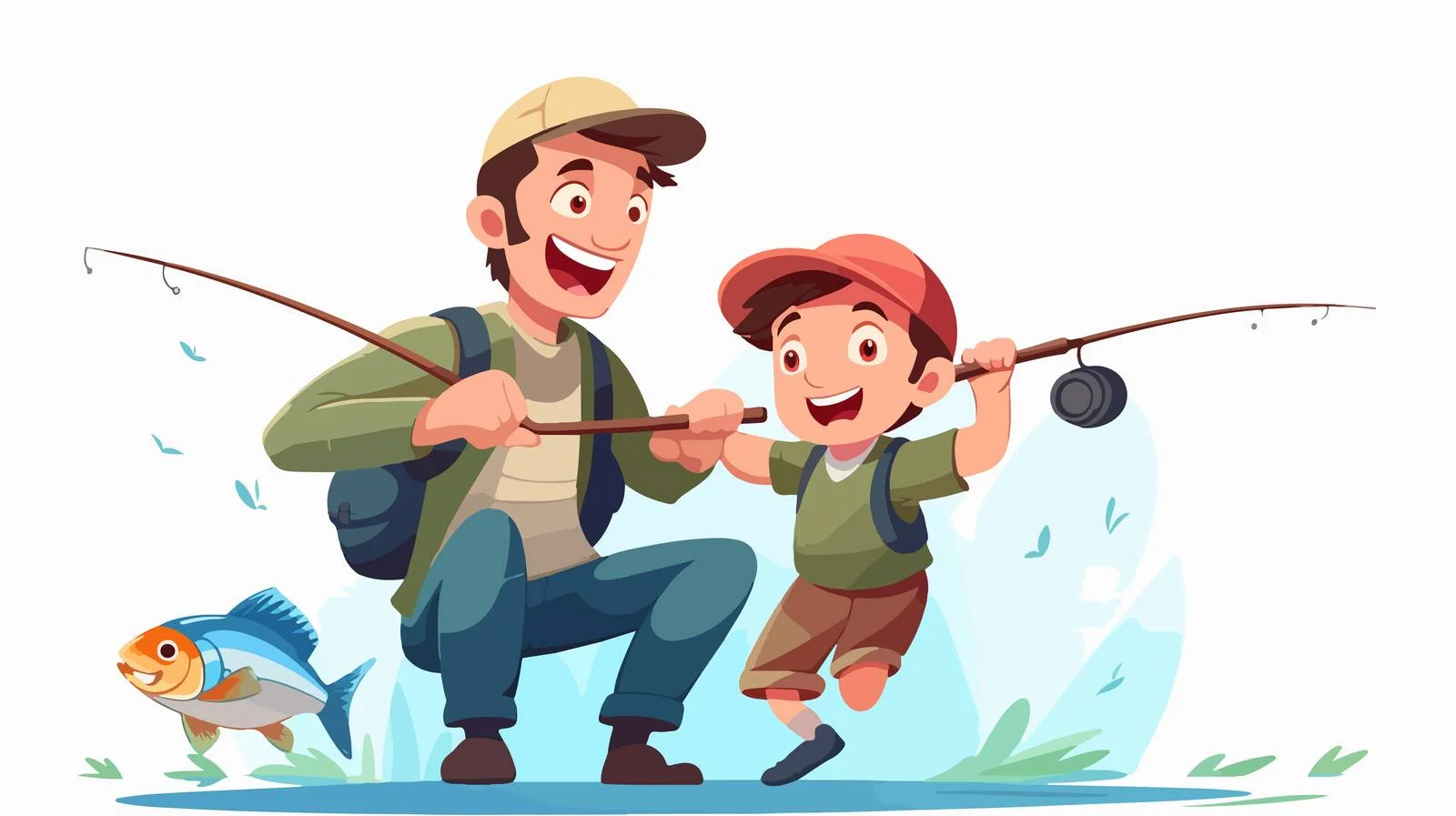 Father-Son Fishing Fun — free download from Dotvec