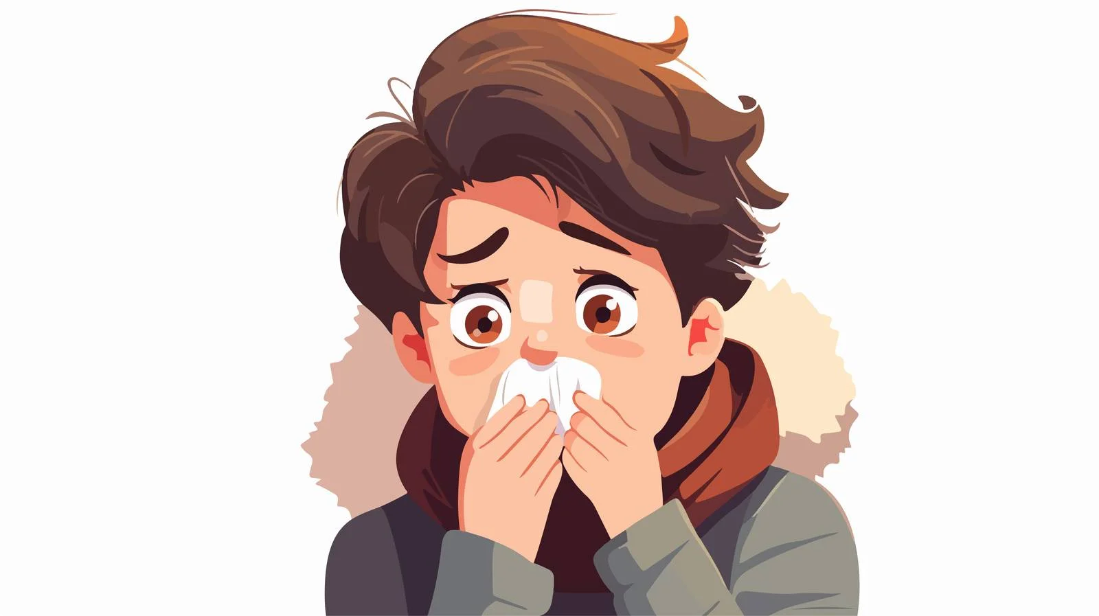 Young Child with Flu Cartoon Illustration — free download from Dotvec