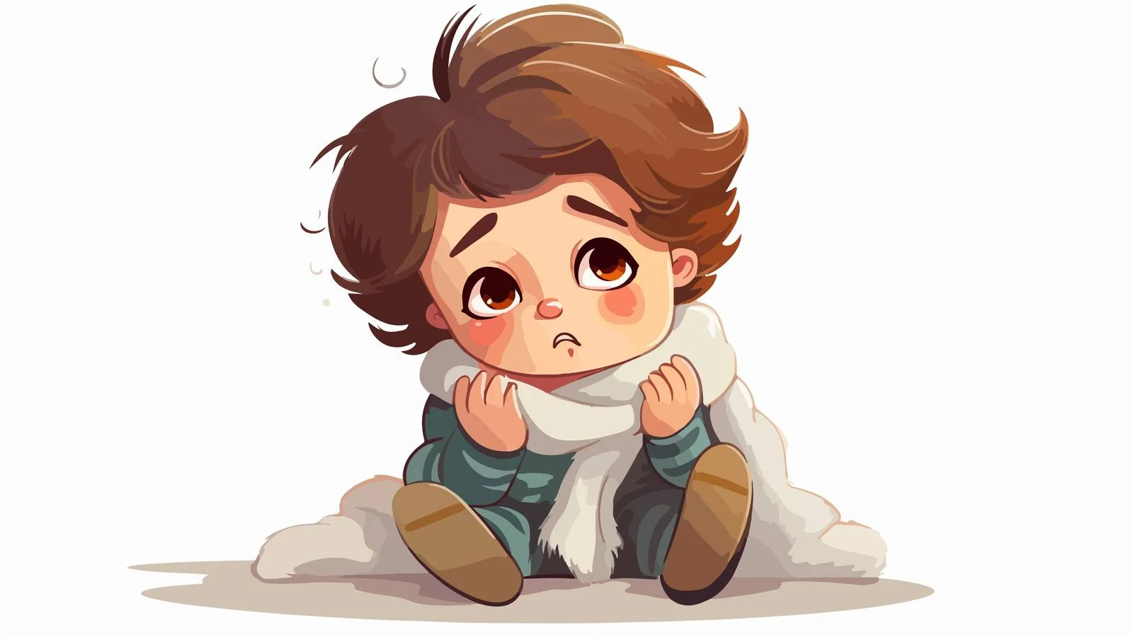 Child with Flu Cartoon Illustration — free download from Dotvec