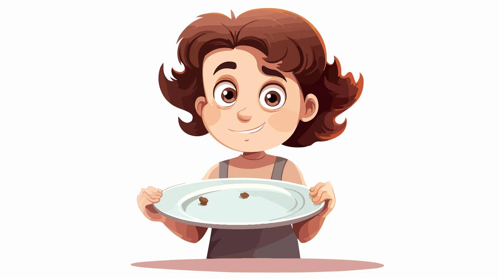 Hungry Child Empty Plate Cartoon Illustration — free download from Dotvec