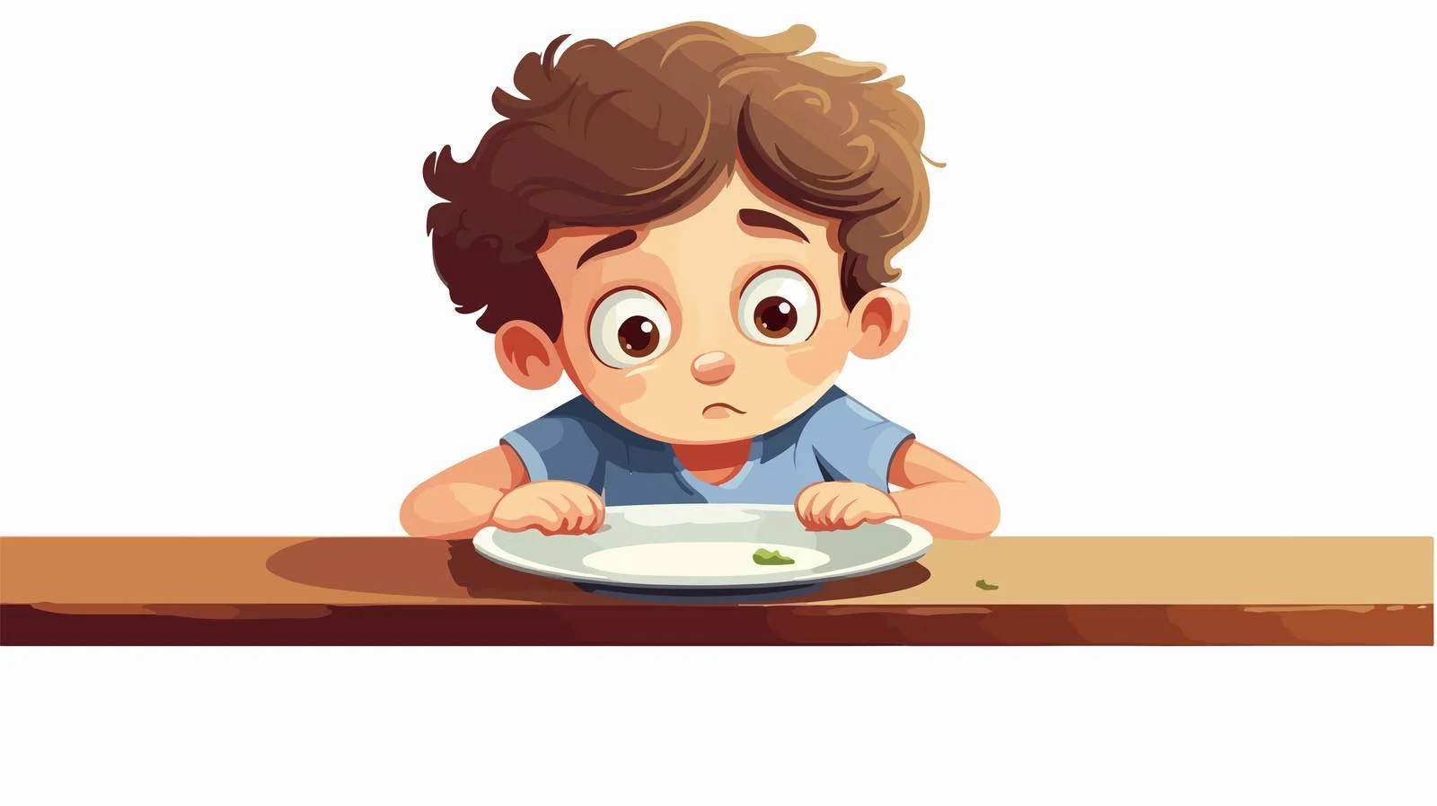 Hungry Child Empty Plate Cartoon Vector — free download from Dotvec