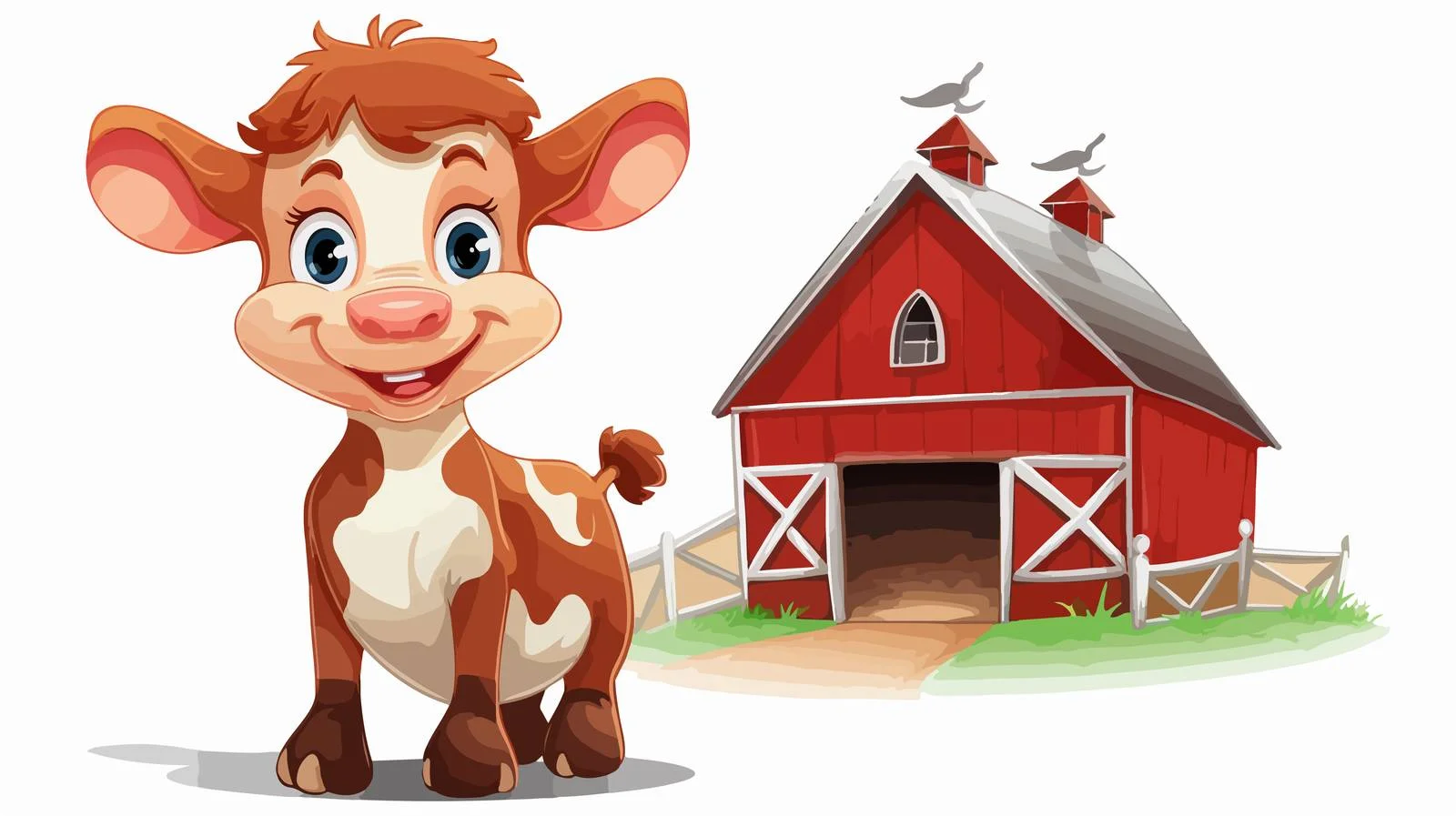 Farm Cartoon Milking Scene — free download from Dotvec