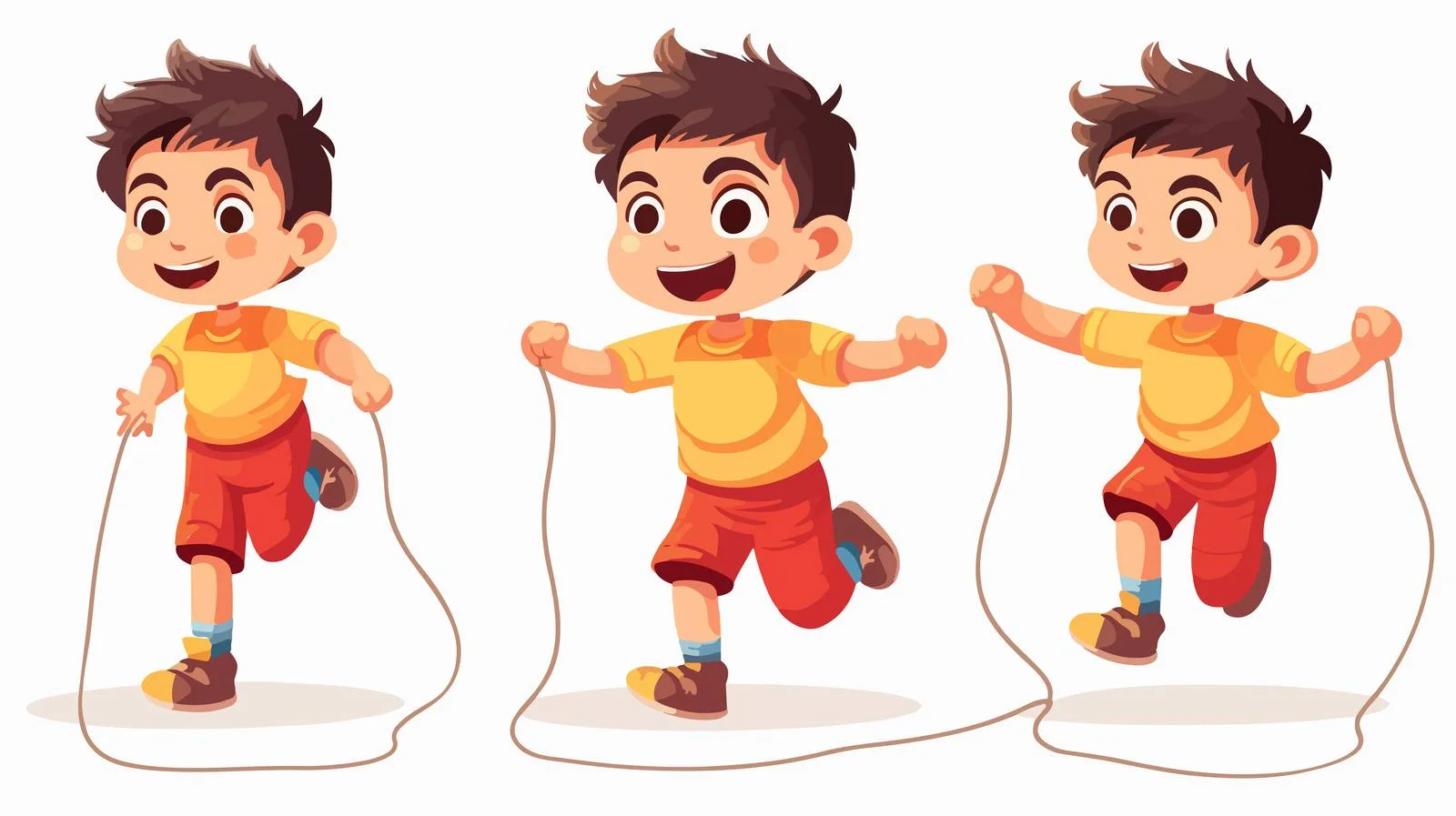 Joyful Kid Jump Rope Cartoon Illustration — free download from Dotvec