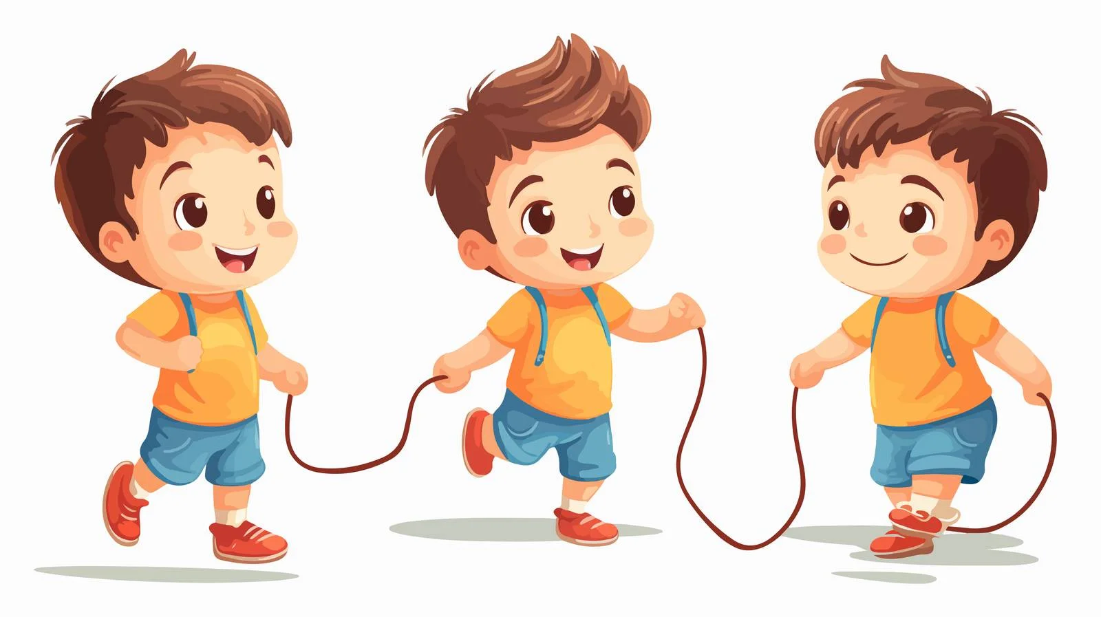 Joyful Kid Jumping Rope Cartoon — free download from Dotvec