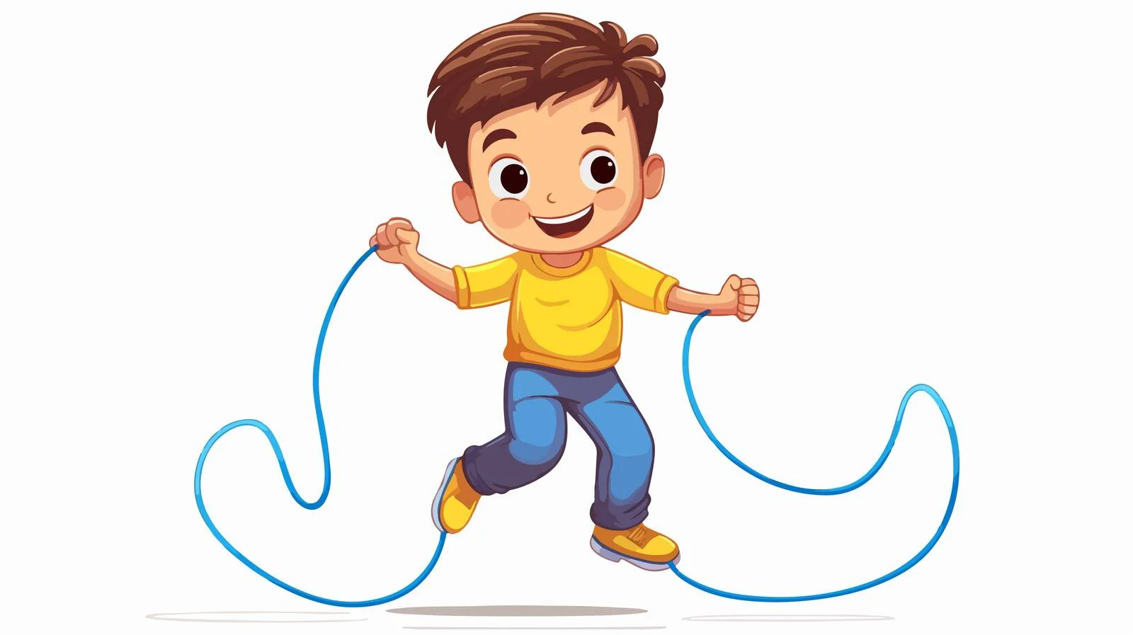 Happy Kid Jumping Rope Cartoon — free download from Dotvec