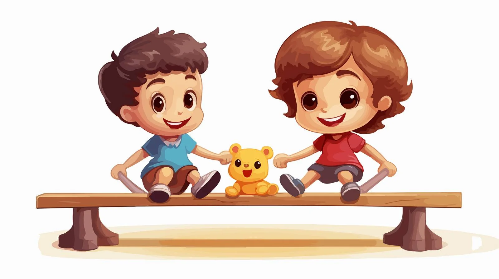 Child Seesaw Cartoon Vector Illustration — free download from Dotvec