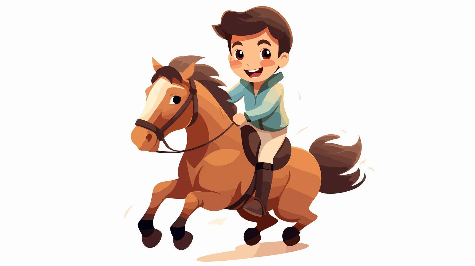 Joyful Child Riding Jumping Horse — free download from Dotvec