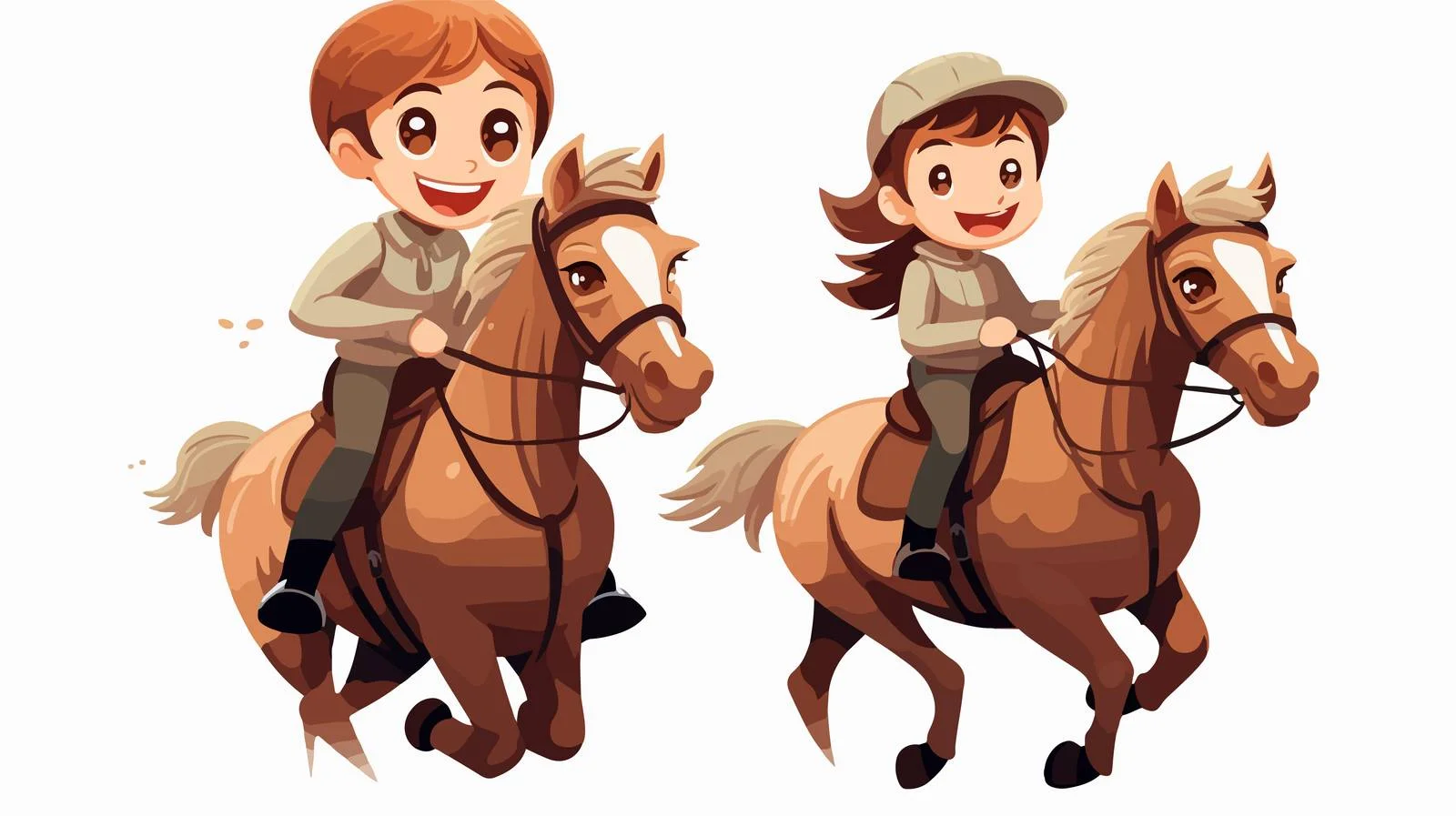Joyful Kid Riding Jumping Horse — free download from Dotvec