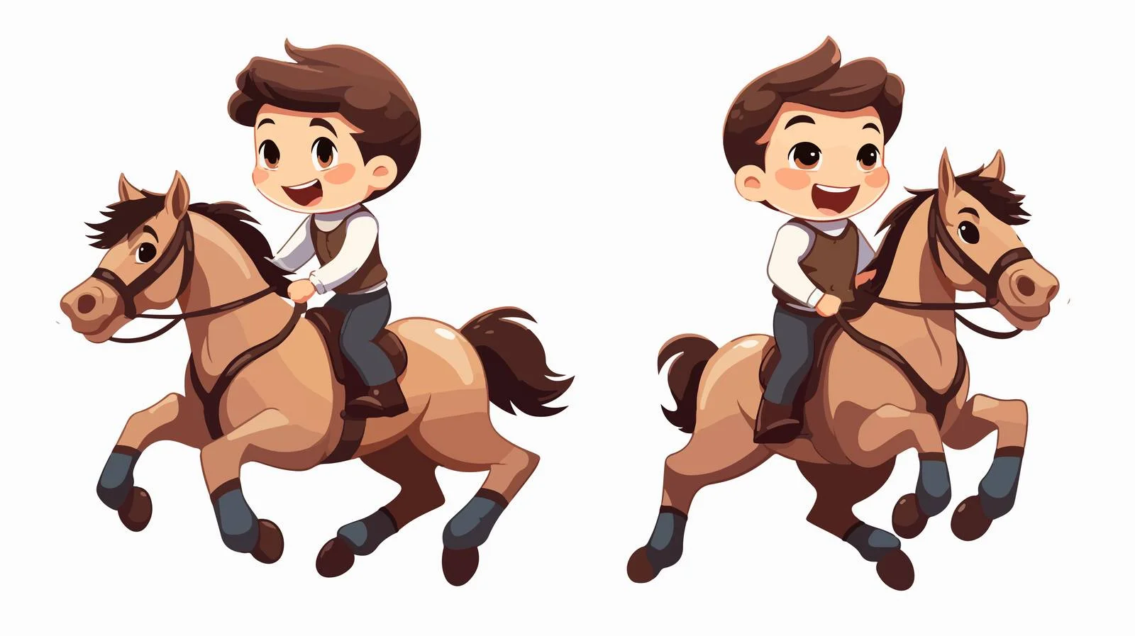 Joyful Child on Jumping Horse — free download from Dotvec