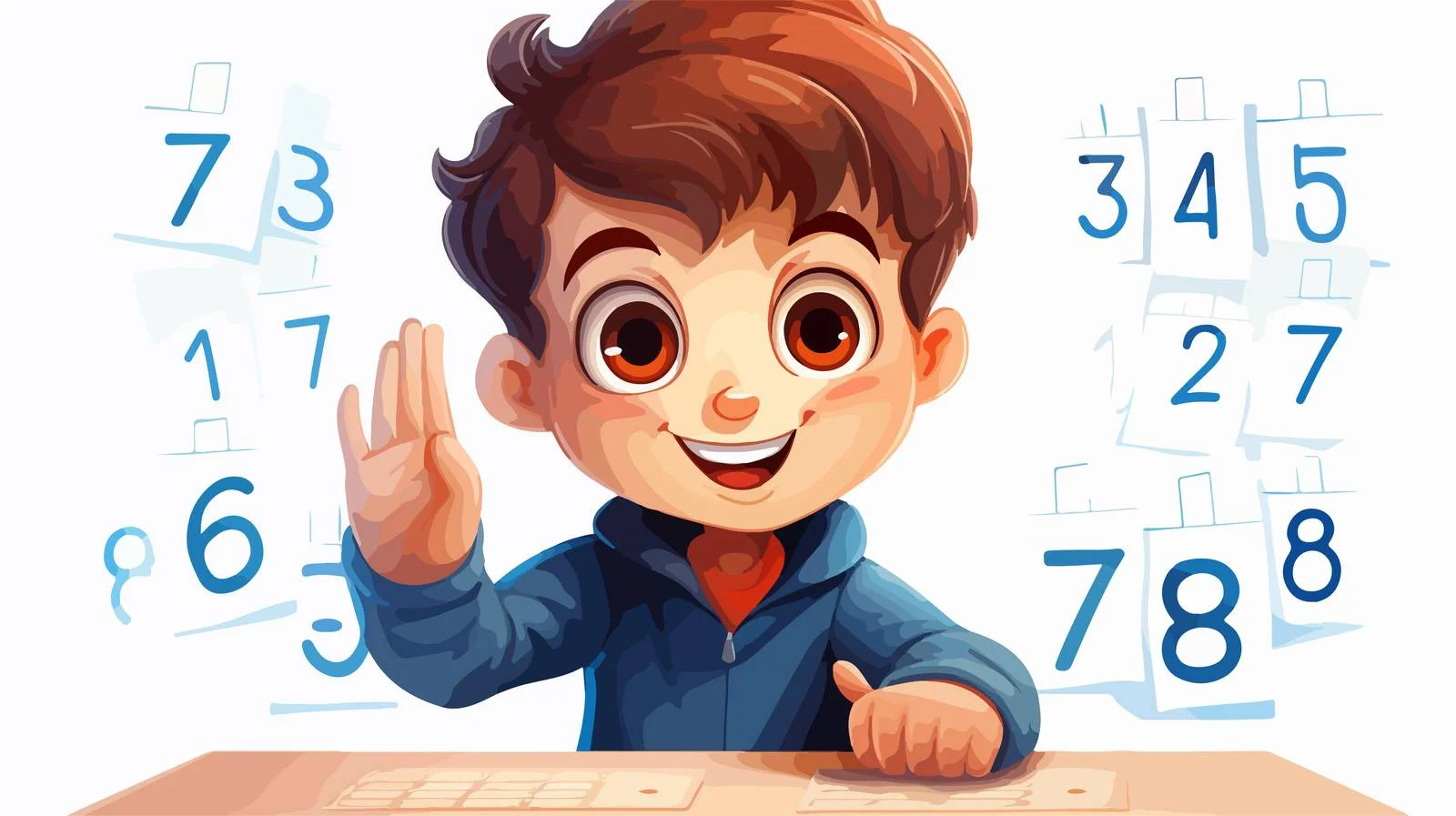 Math Learning with Finger Counting Cartoon — free download from Dotvec