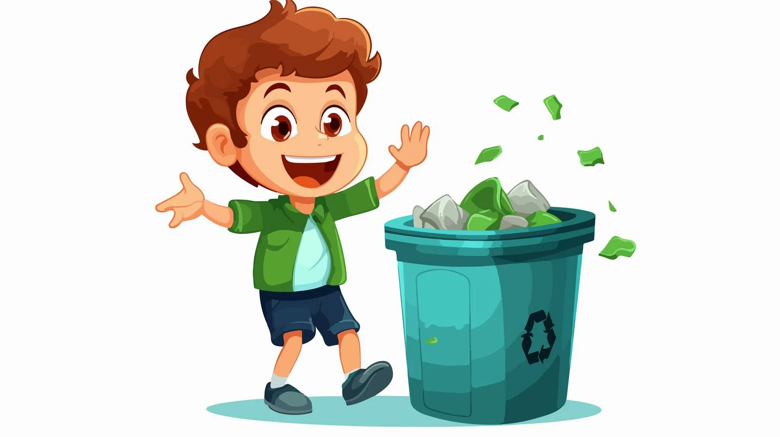 Child Recycling Cartoon Illustration — free download from Dotvec