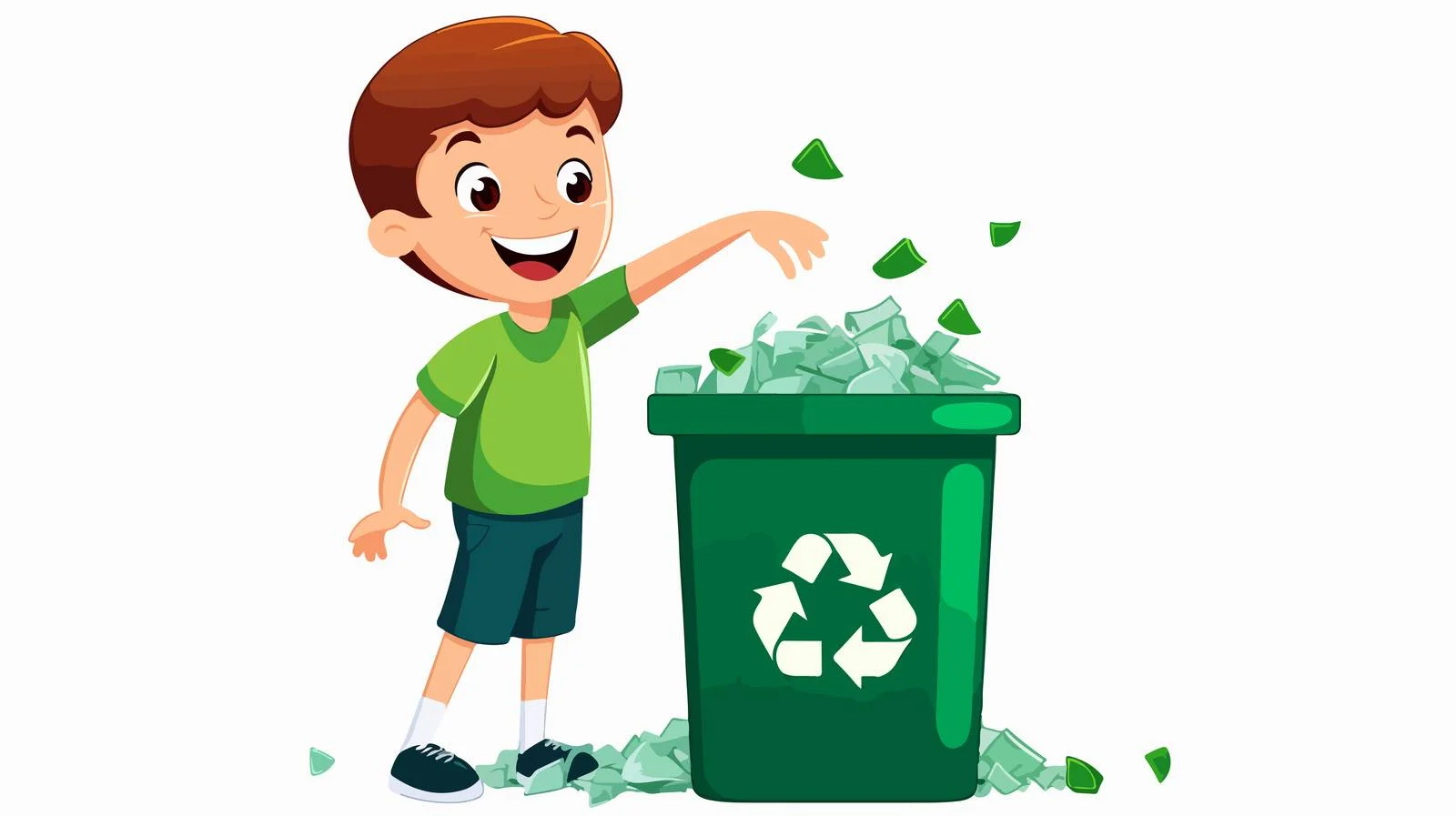 Eco-Friendly Kid Recycling Cartoon Image — free download from Dotvec