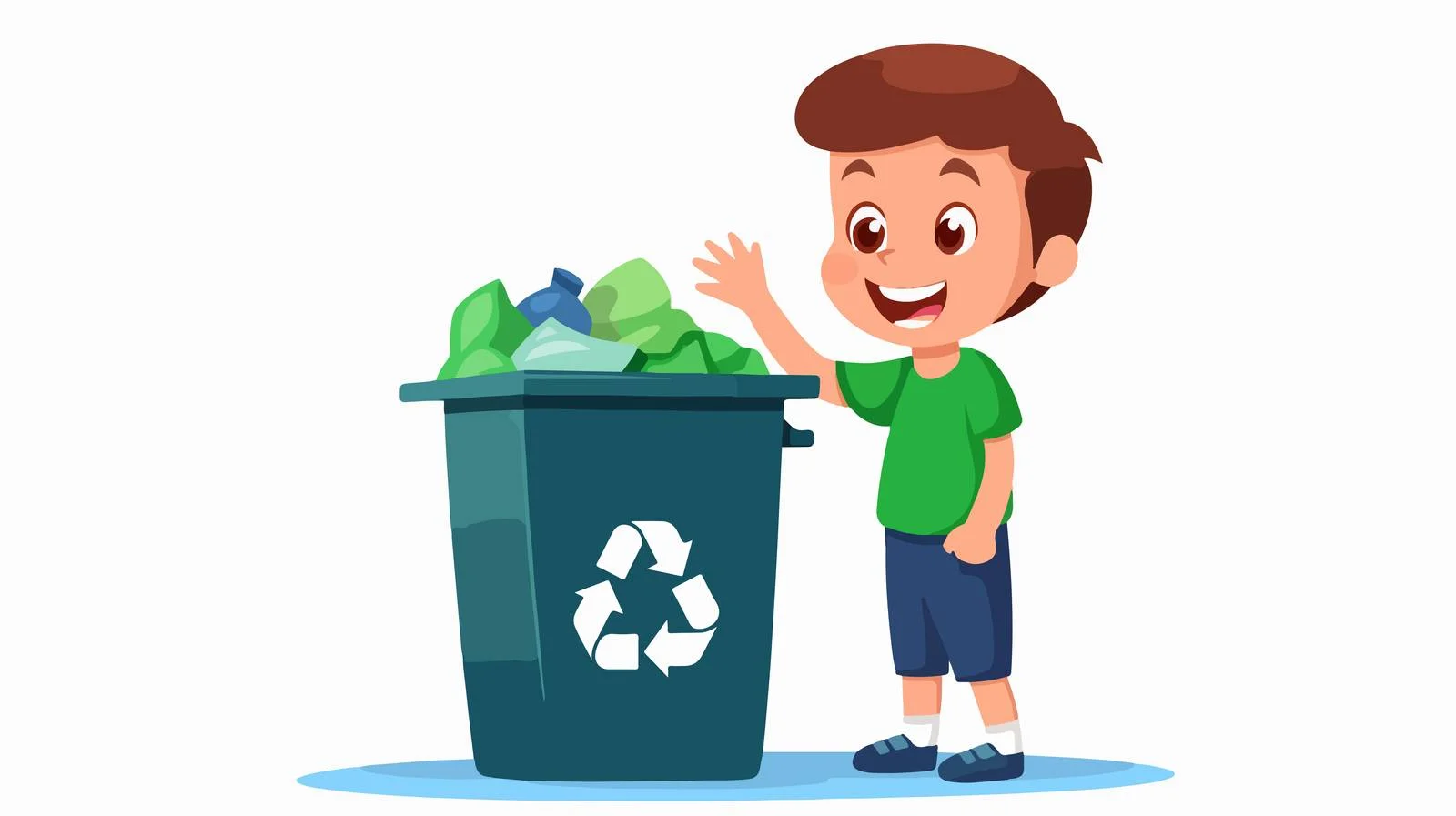 Eco-Friendly Kid Recycling Cartoon — free download from Dotvec