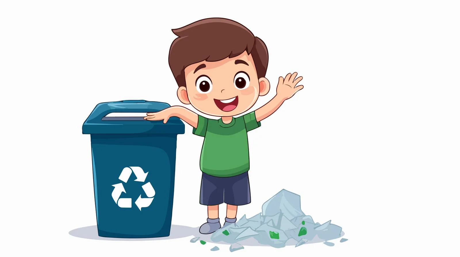 Eco-Friendly Kid Recycling Cartoon Illustration — free download from Dotvec