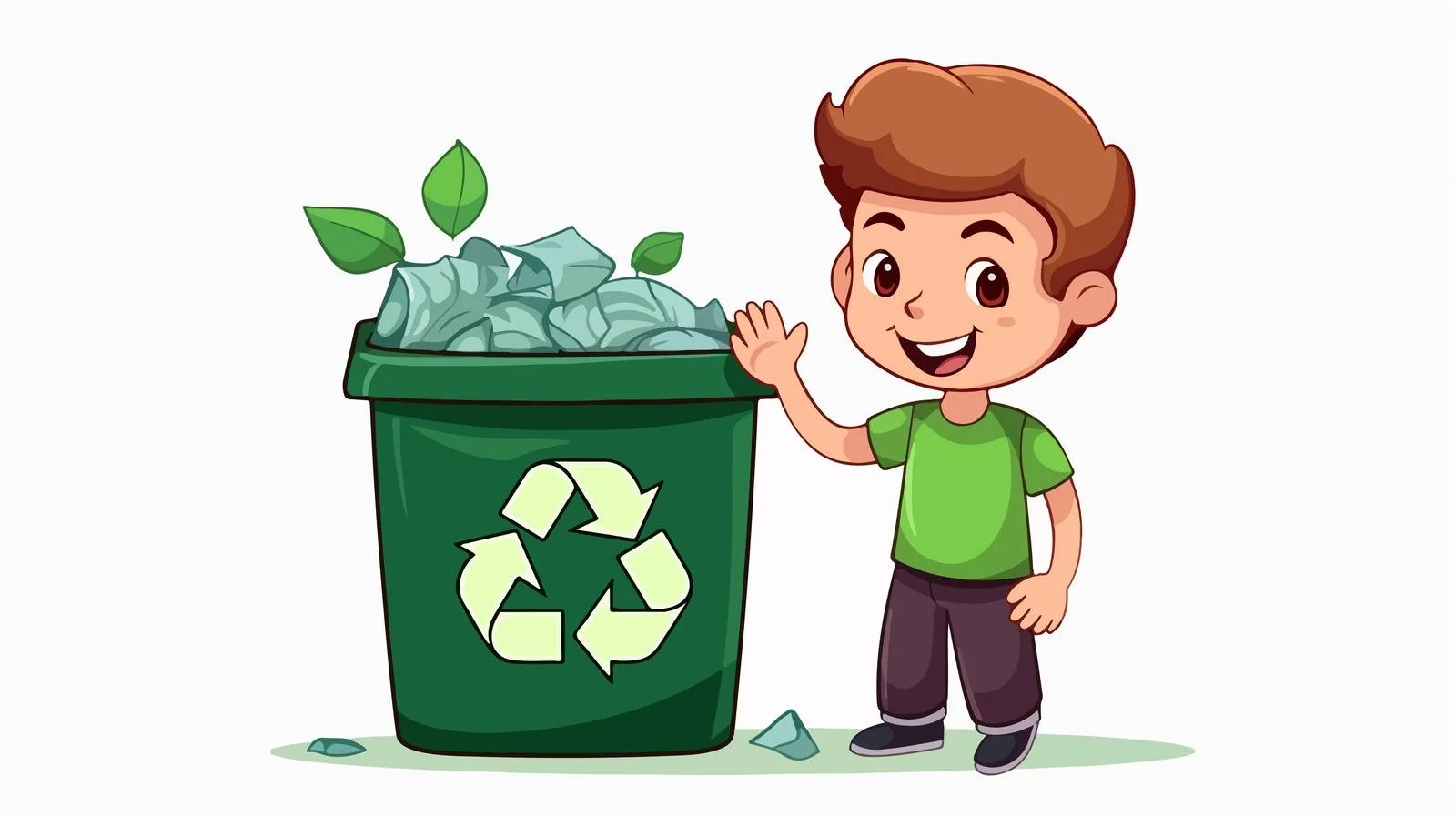 Eco-Friendly Kid Recycling Cartoon Illustration — free download from Dotvec