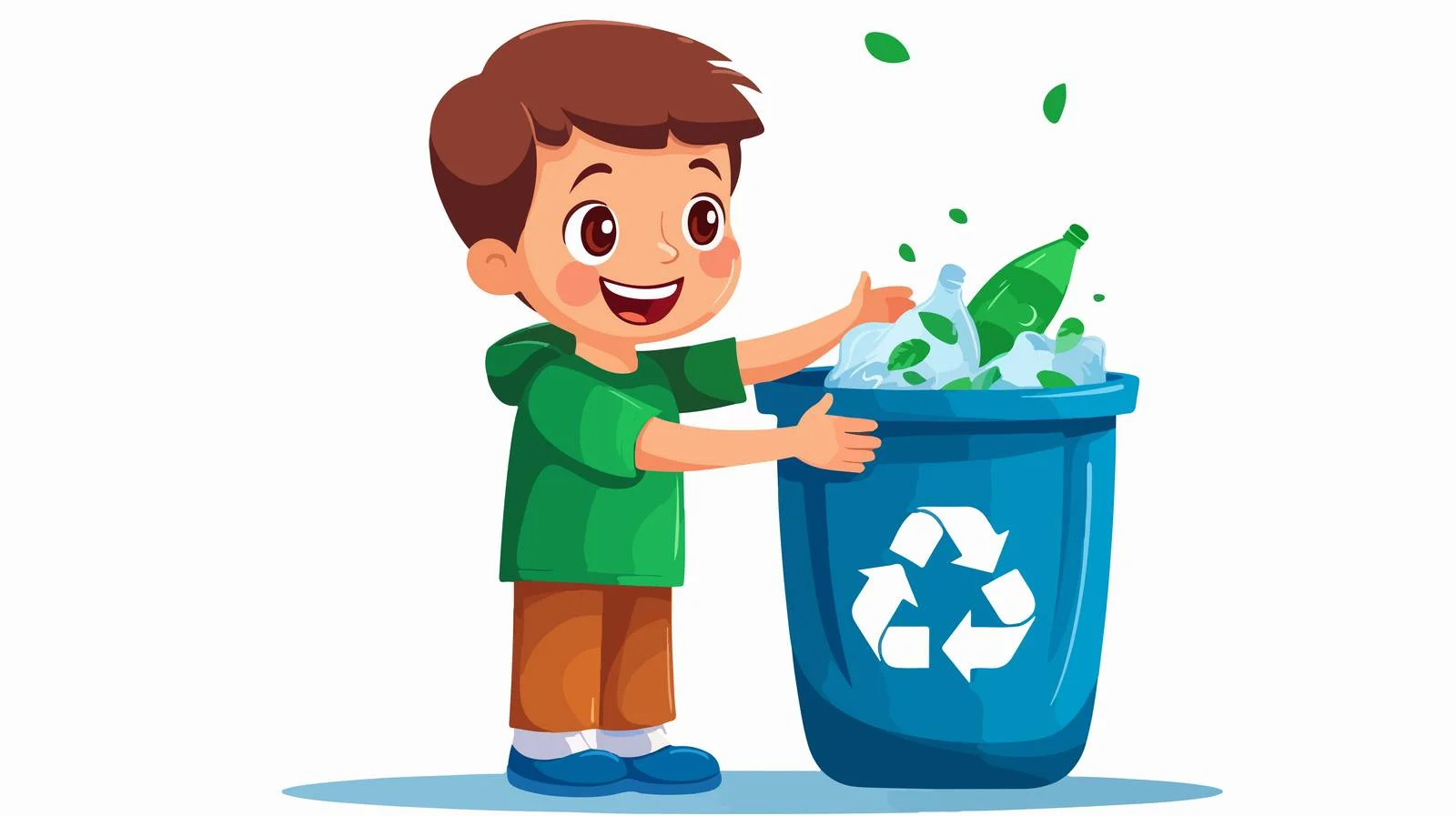 Child Recycling Plastic Waste Illustration — free download from Dotvec