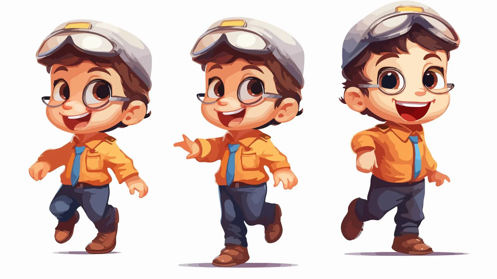 Joyful Pilot Kid in Cart — free download from Dotvec