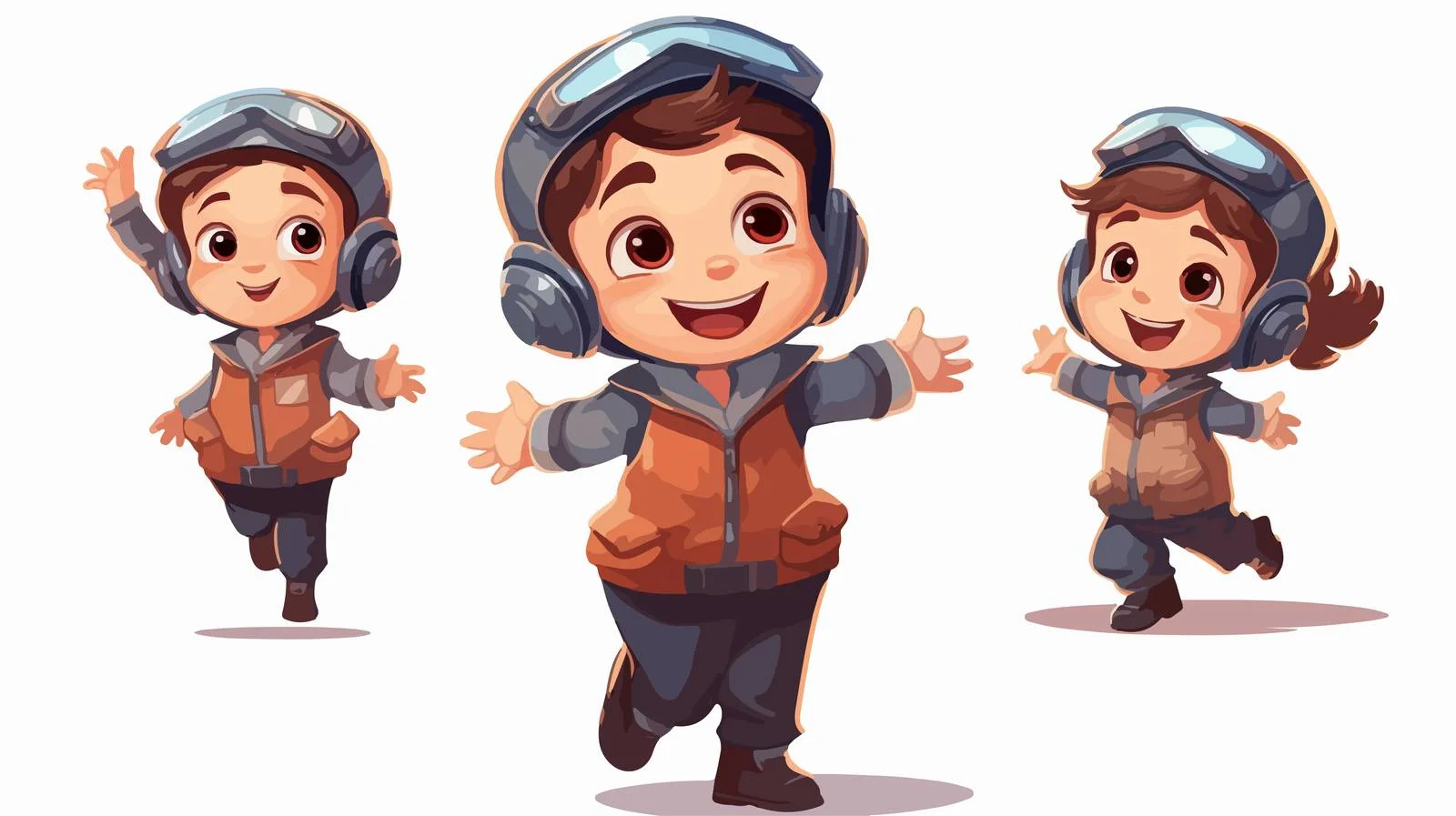 Joyful Little Pilot with Cart — free download from Dotvec