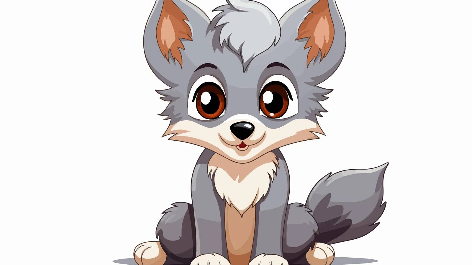 Cute Wolf Cartoon Illustration — free download from Dotvec