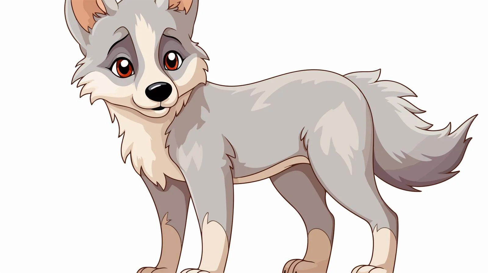 Playful Little Wolf Cartoon Illustration — free download from Dotvec