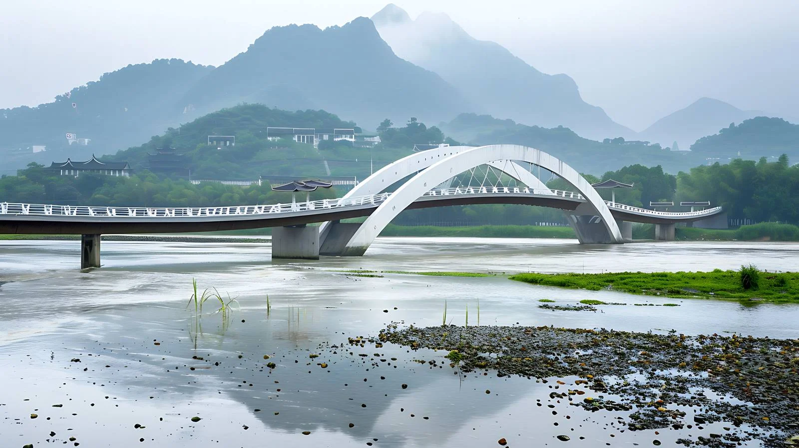 Sanjiang Wind and Rain Bridge White Isolation — free download from Dotvec