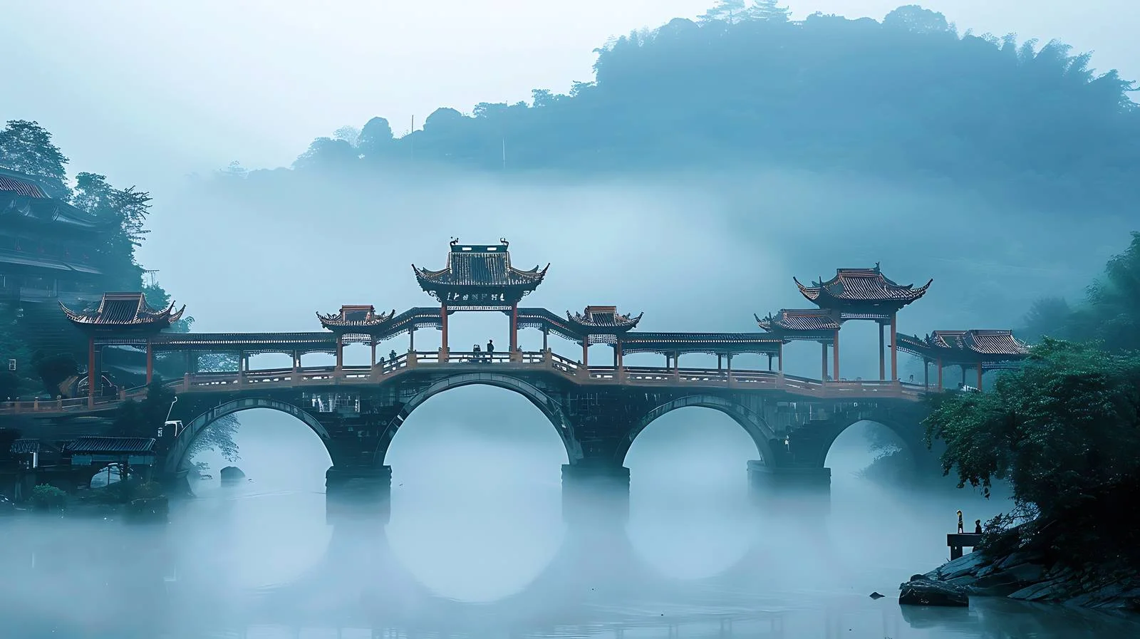 Liuzhou Sanjiang Wind & Rain Bridge White — free download from Dotvec