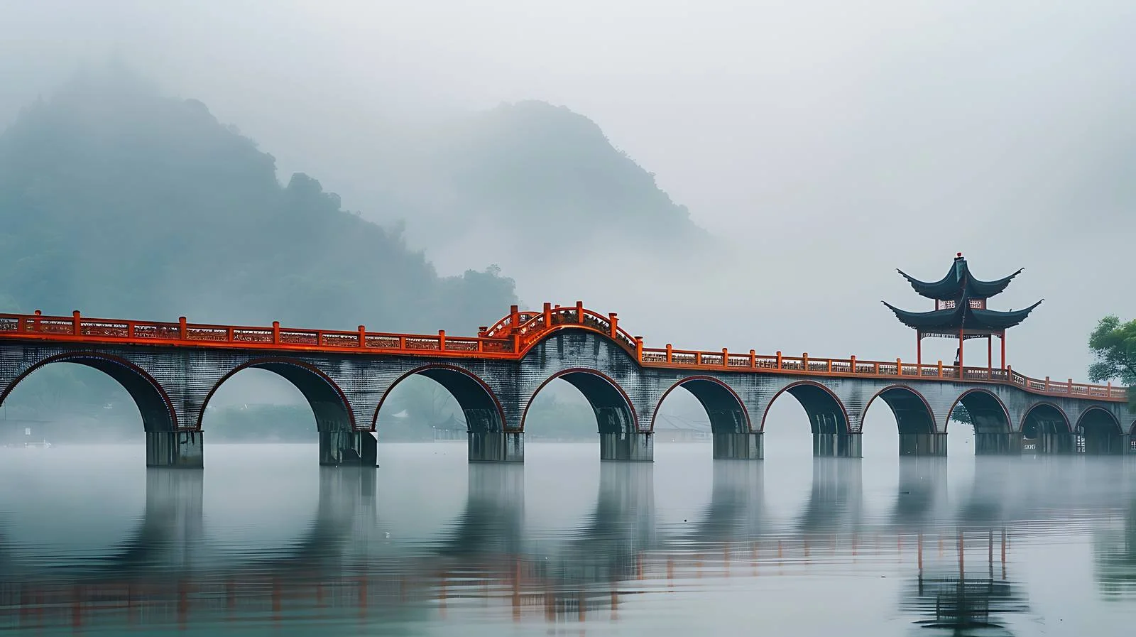 Sanjiang Wind Rain Bridge Isolated White — free download from Dotvec