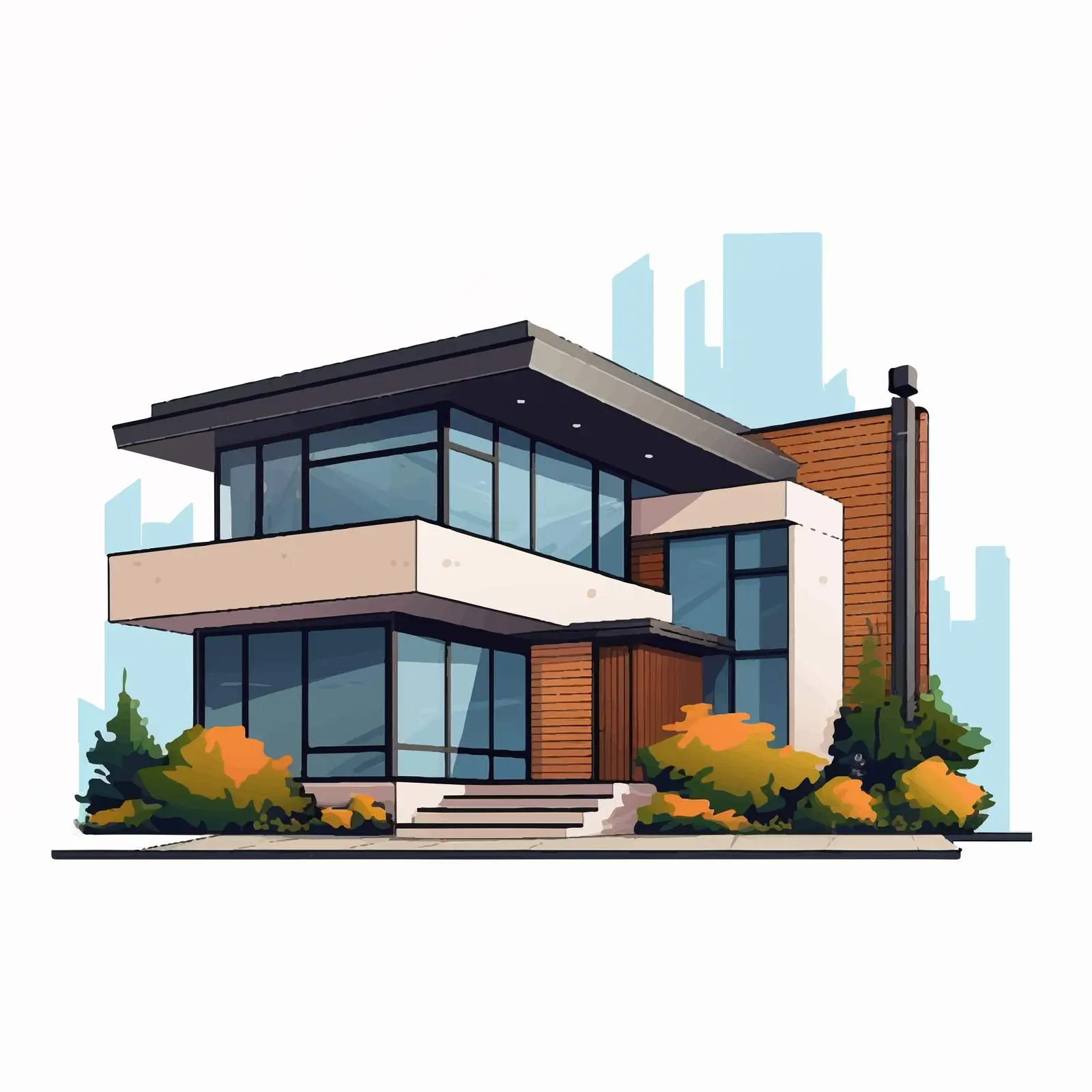 Contemporary Architectural Style Living House Design — free download from Dotvec