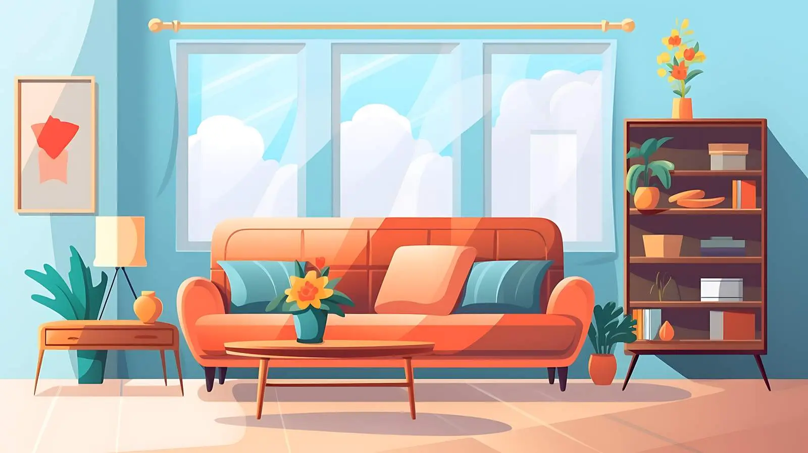 Modern Living Room Interior Background — free download from Dotvec