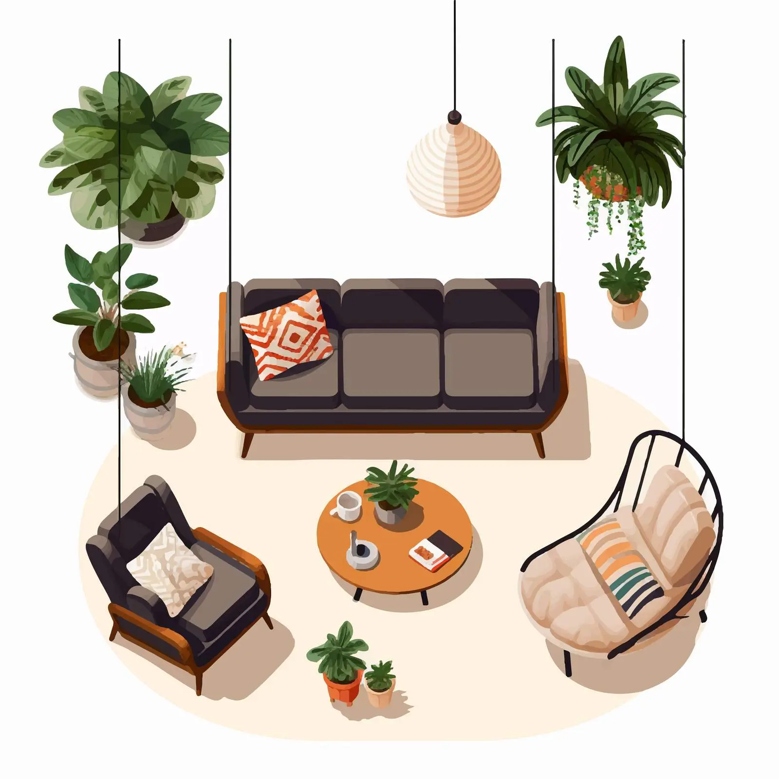 Modern Living Room Interior Design Top View — free download from Dotvec