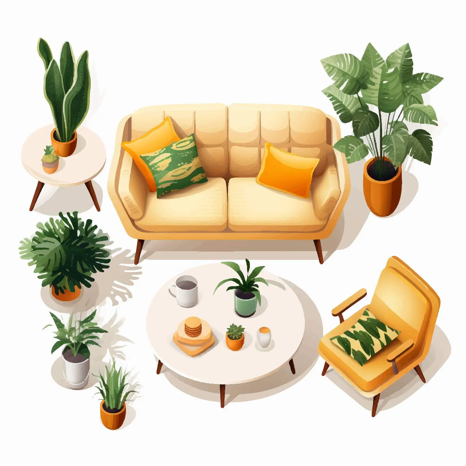 Modern Living Room Design Top View — free download from Dotvec