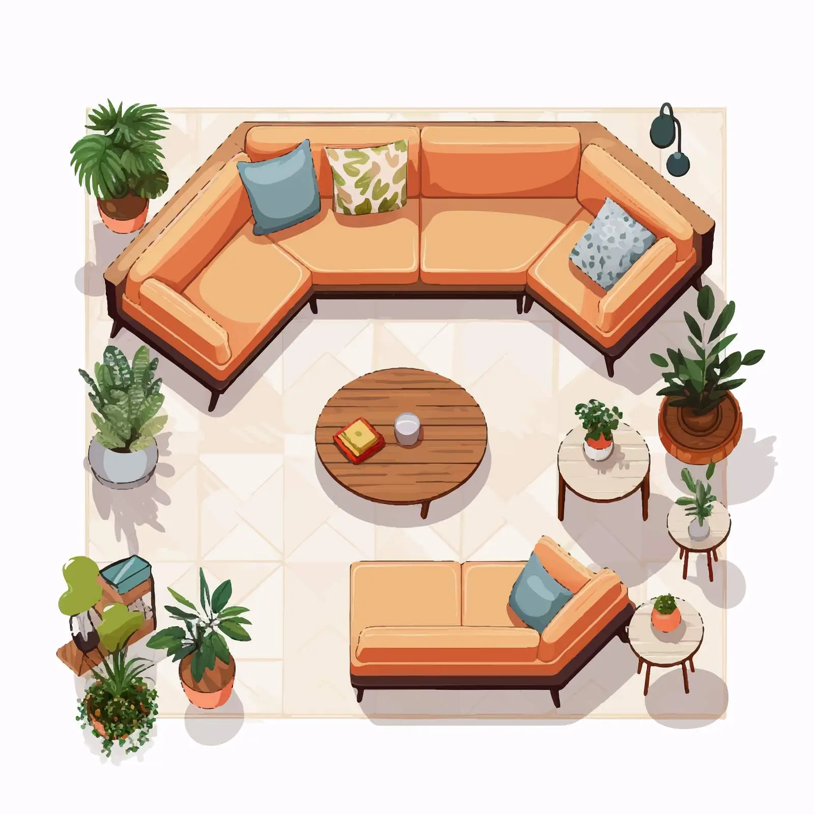 Stylish Corner Sofa in Modern Living Room – free lounge area image from Dotvec