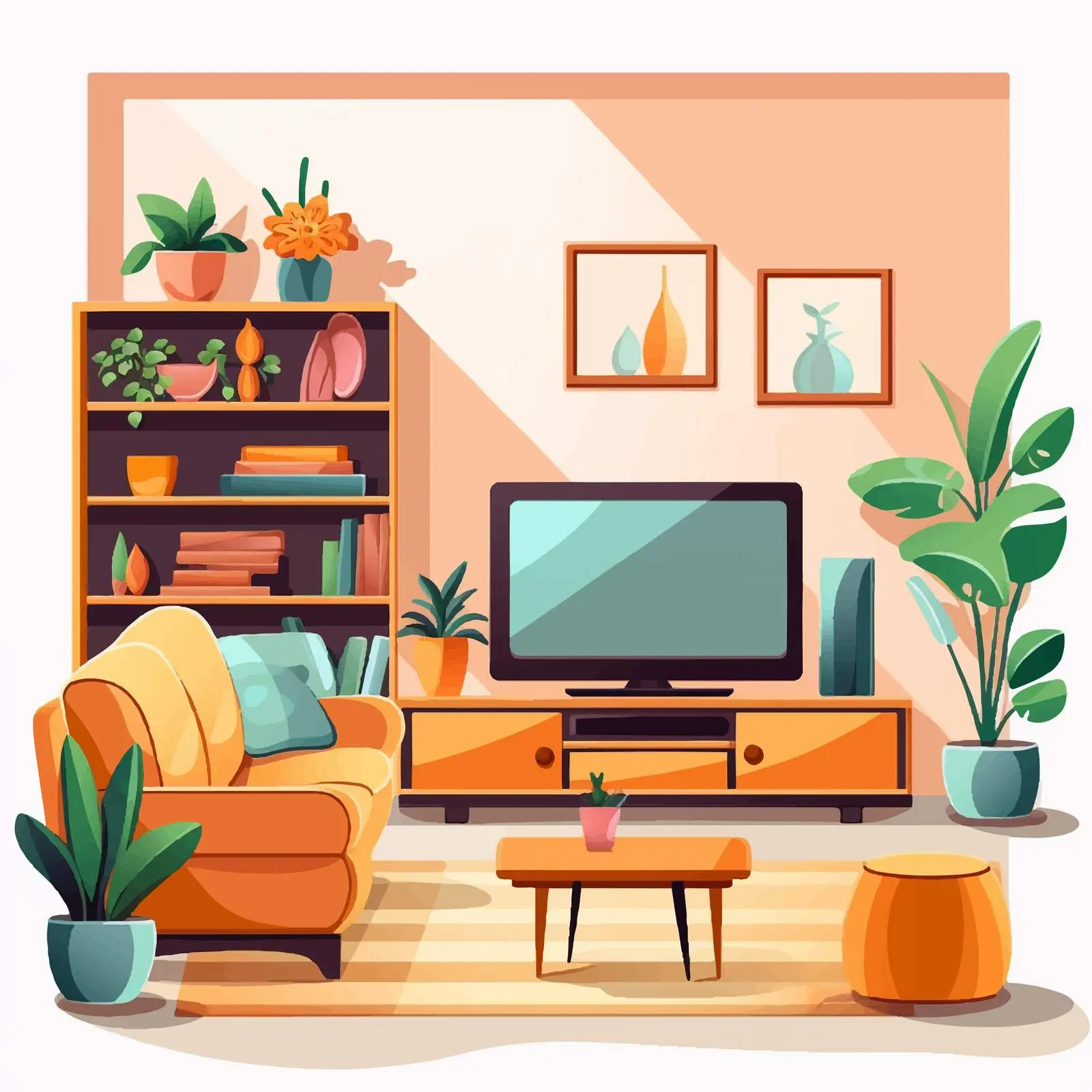 Stylish Living Room Interior with Modern Furniture — free download from Dotvec