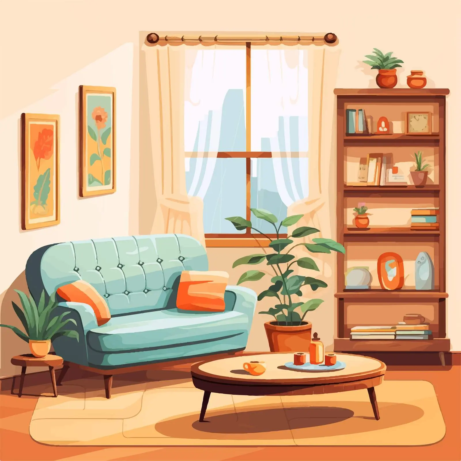 Stylish Living Room Interior Design with Furniture — free download from Dotvec