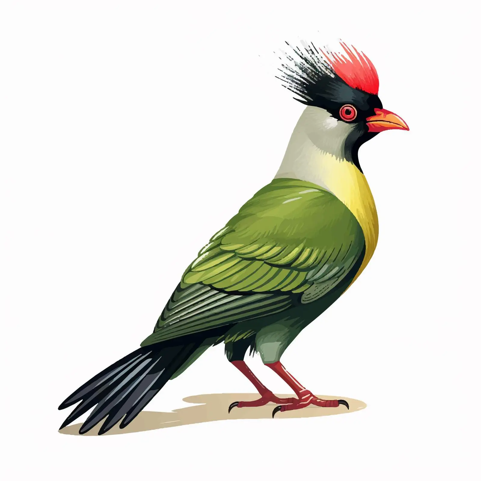 Livingstone Turaco Tropical Bird Vector Illustration – free forest bird image from Dotvec