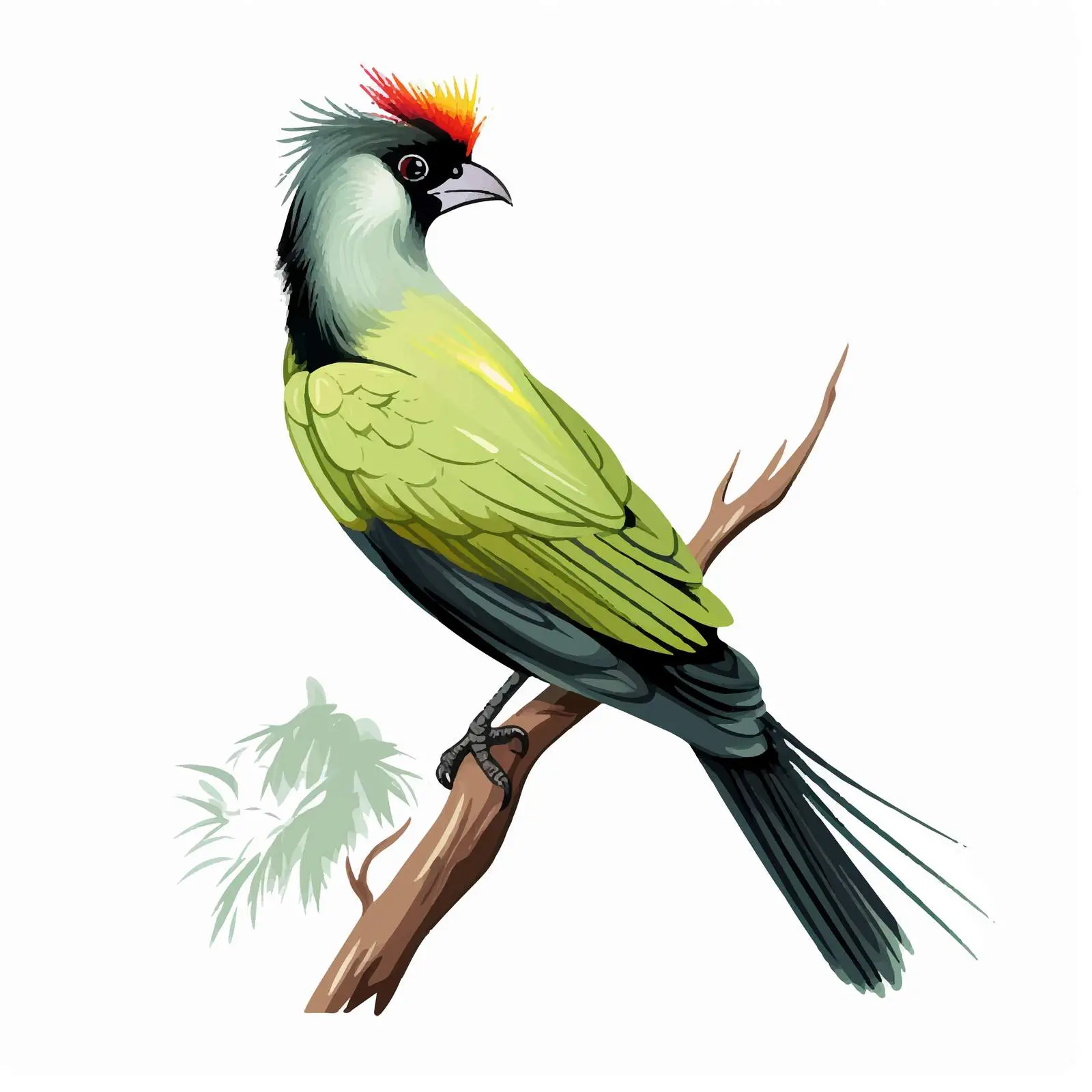 Livingstone Turaco Green Tropical Bird with Crest — free download from Dotvec