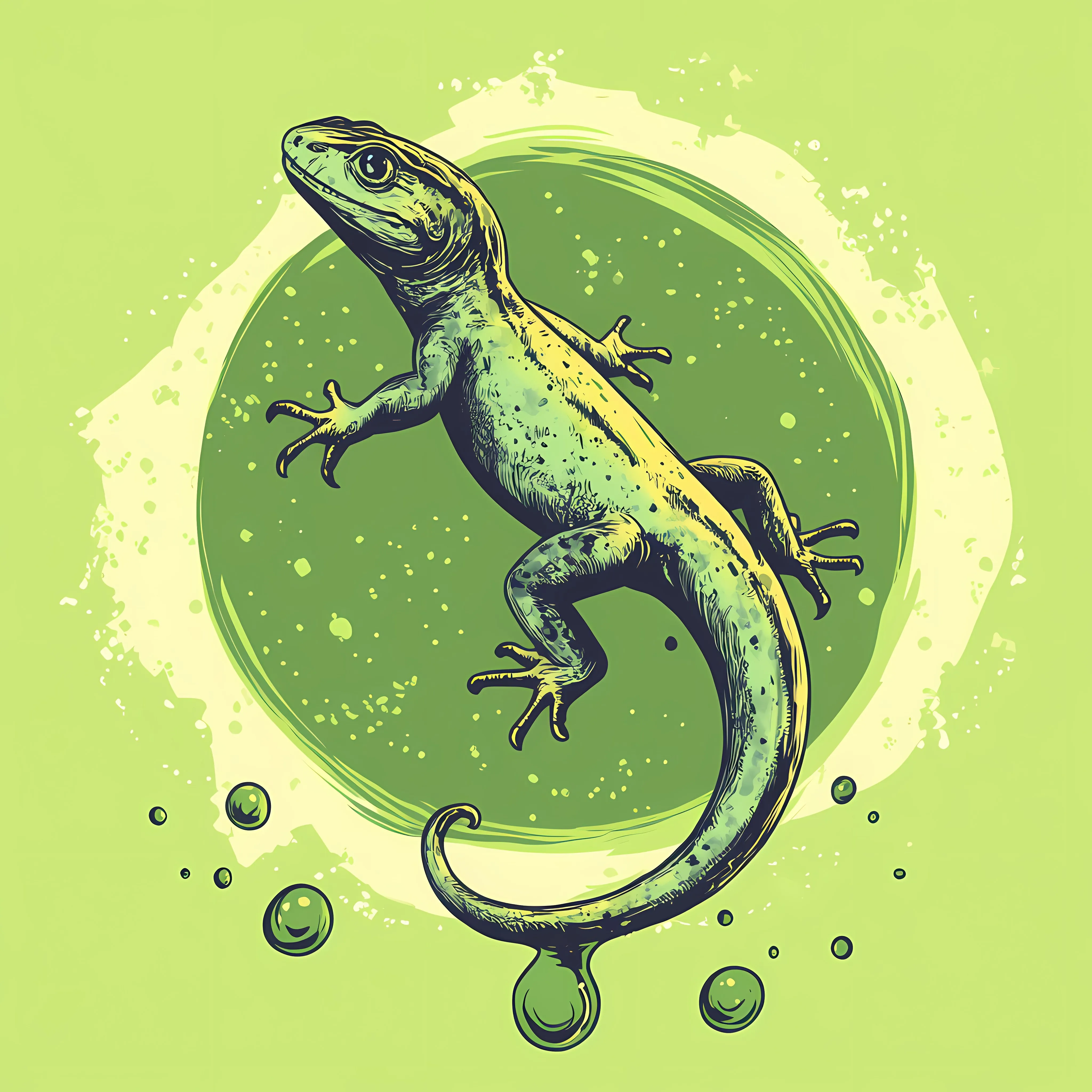 Hand Drawn Lizard Sketch on Green Background — free download from Dotvec
