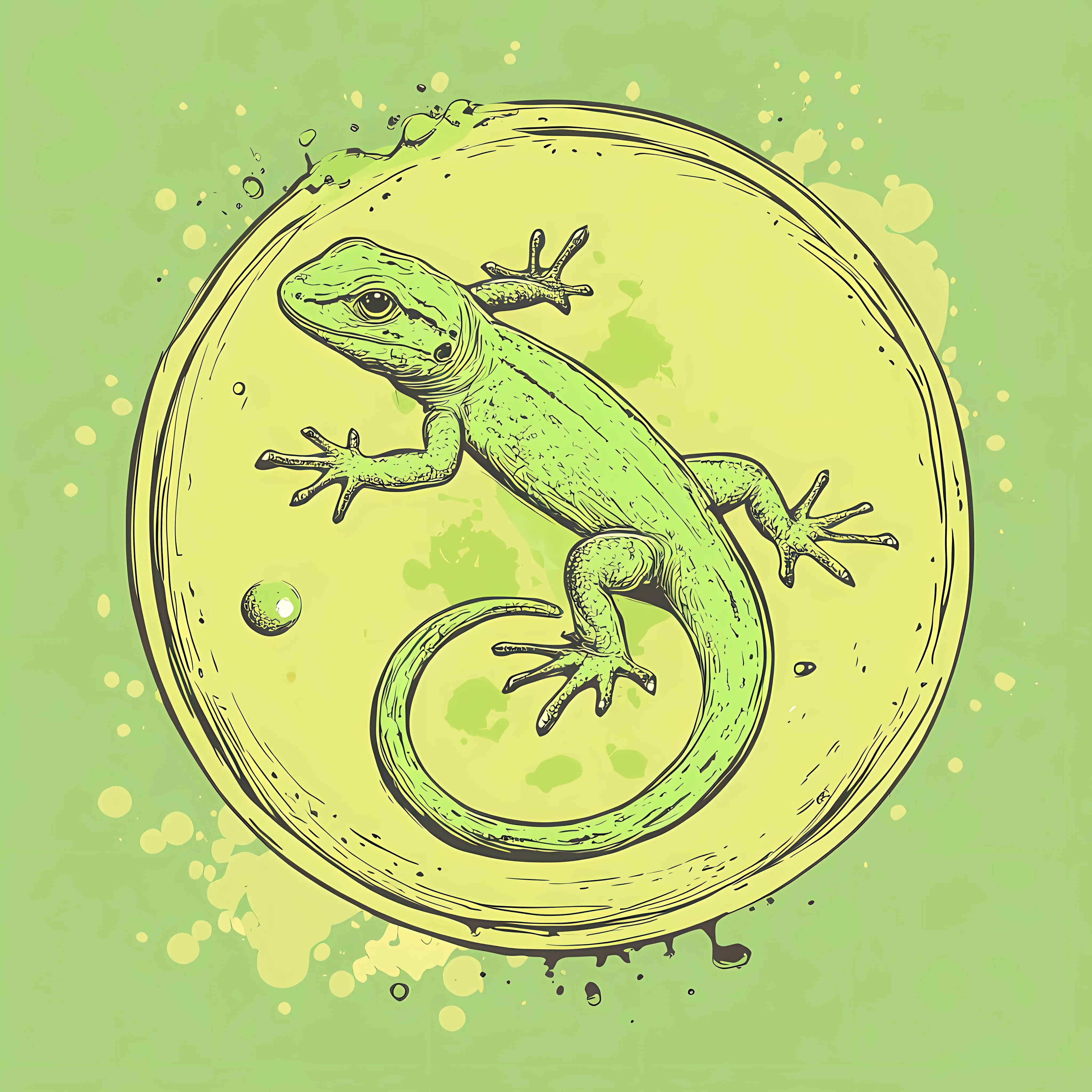 Hand Drawn Lizard Sketch on Green Background — free download from Dotvec