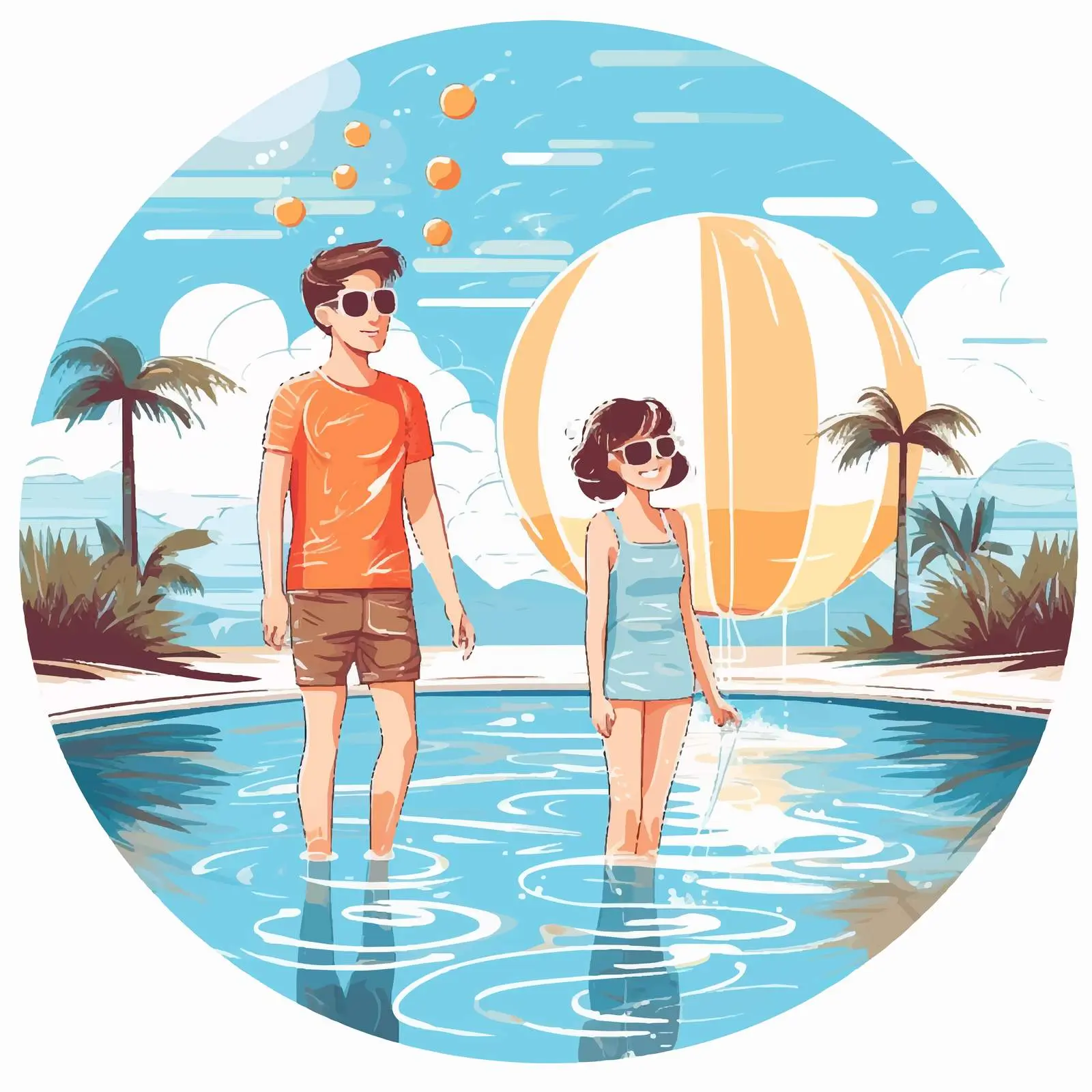 Children Swimming Together in a Pool — free download from Dotvec