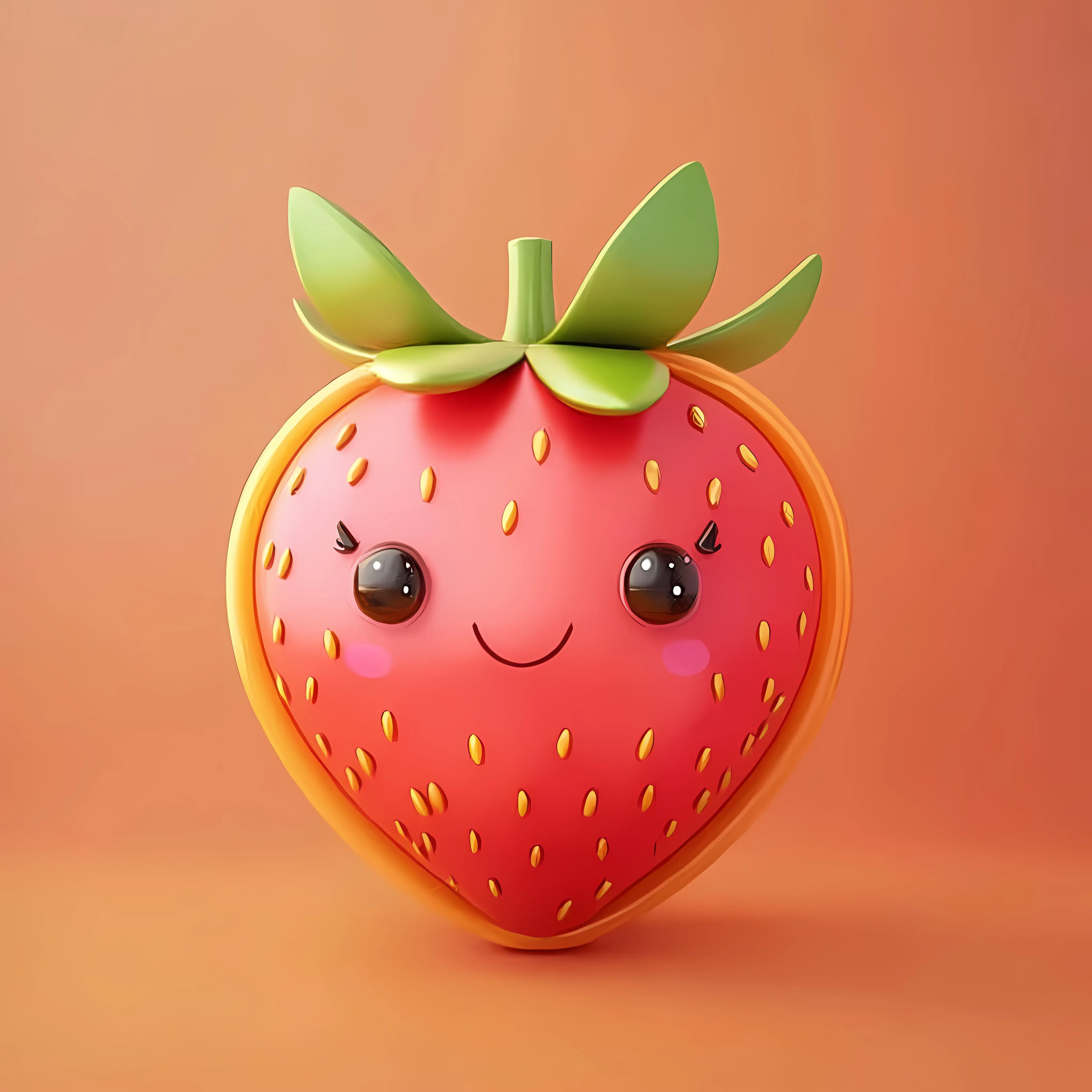 Cute 3D Strawberry Cartoon Character Illustration — free download from Dotvec