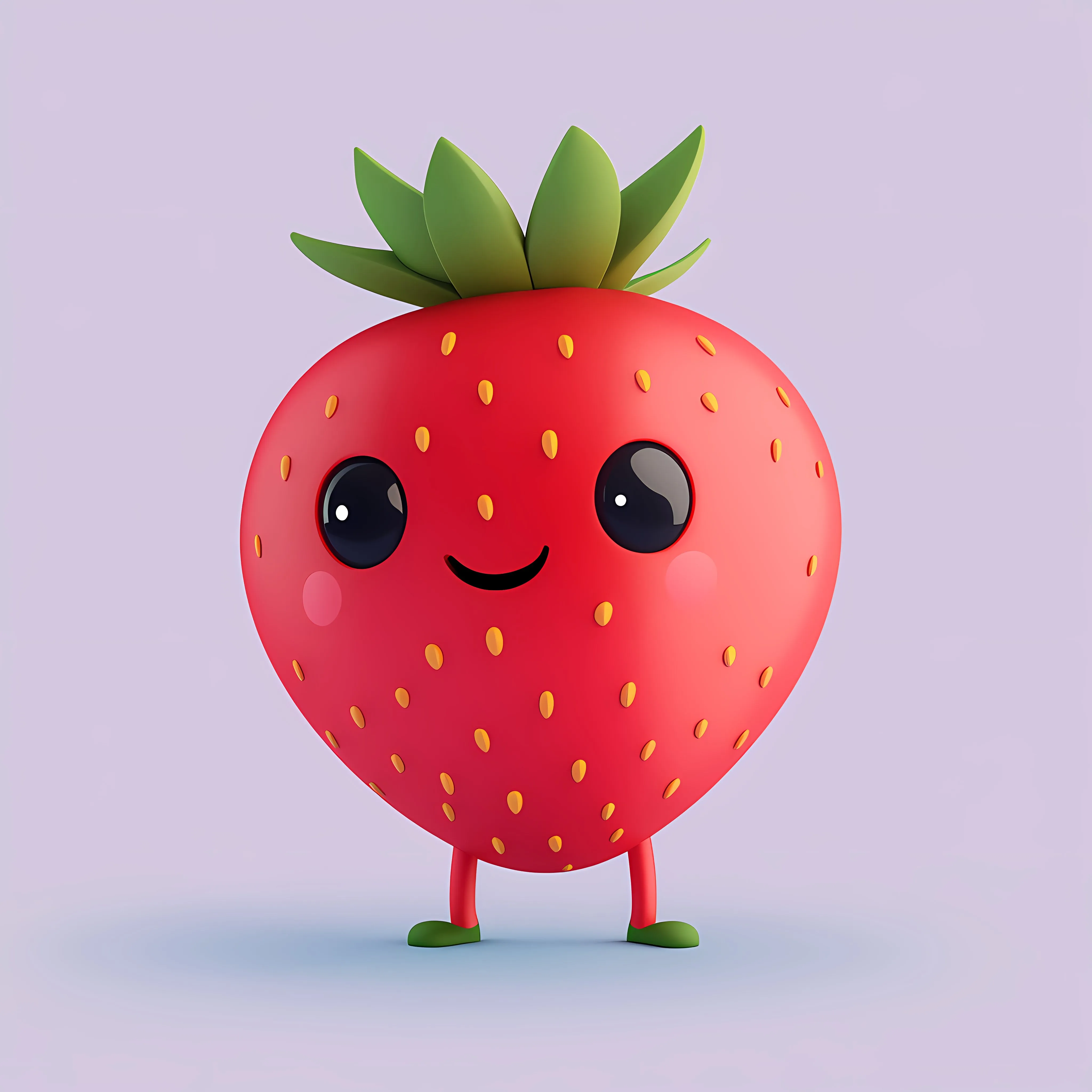 3D Cute Strawberry Fruit Character Illustration — free download from Dotvec