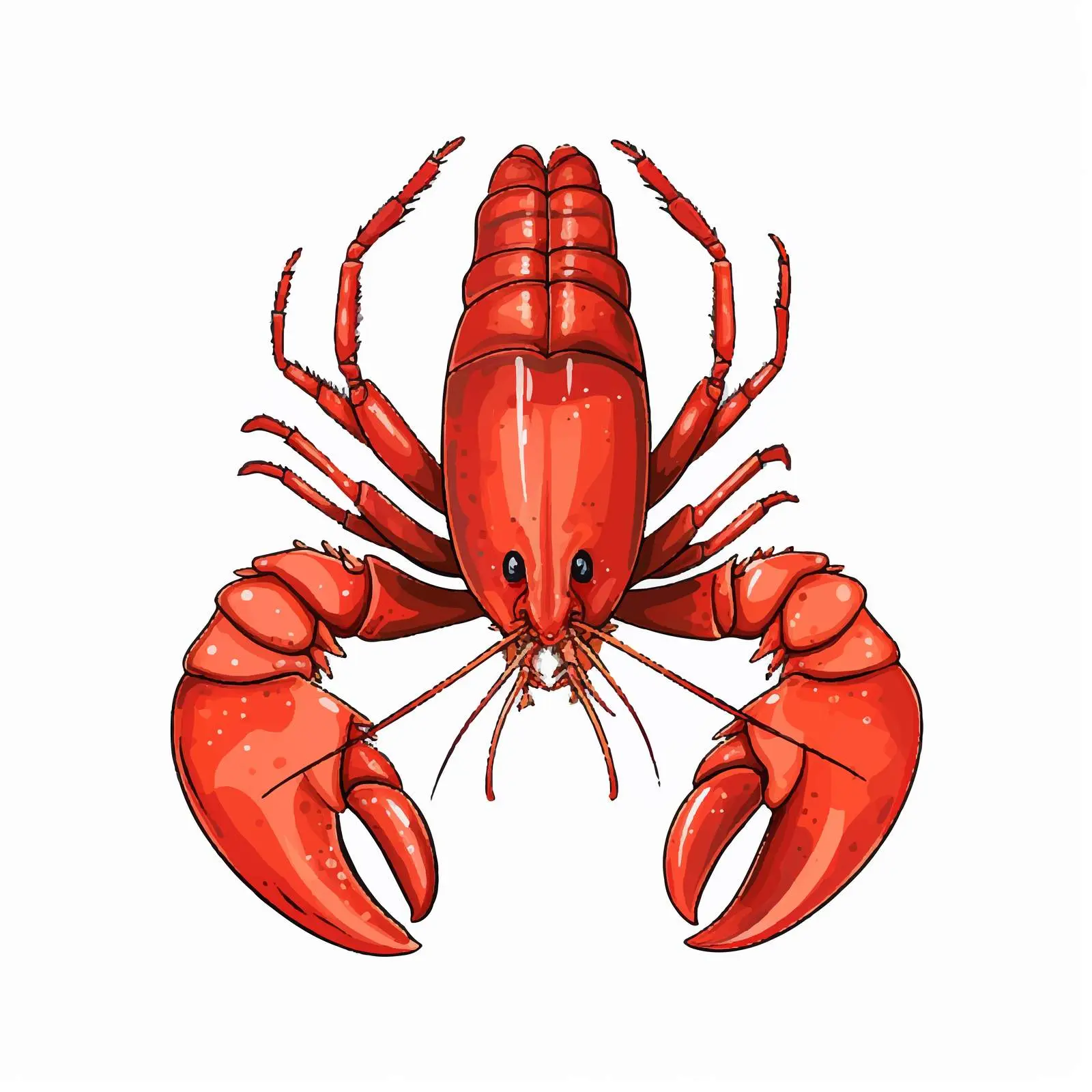 Lobster Line Vector Illustration on White Background — free download from Dotvec