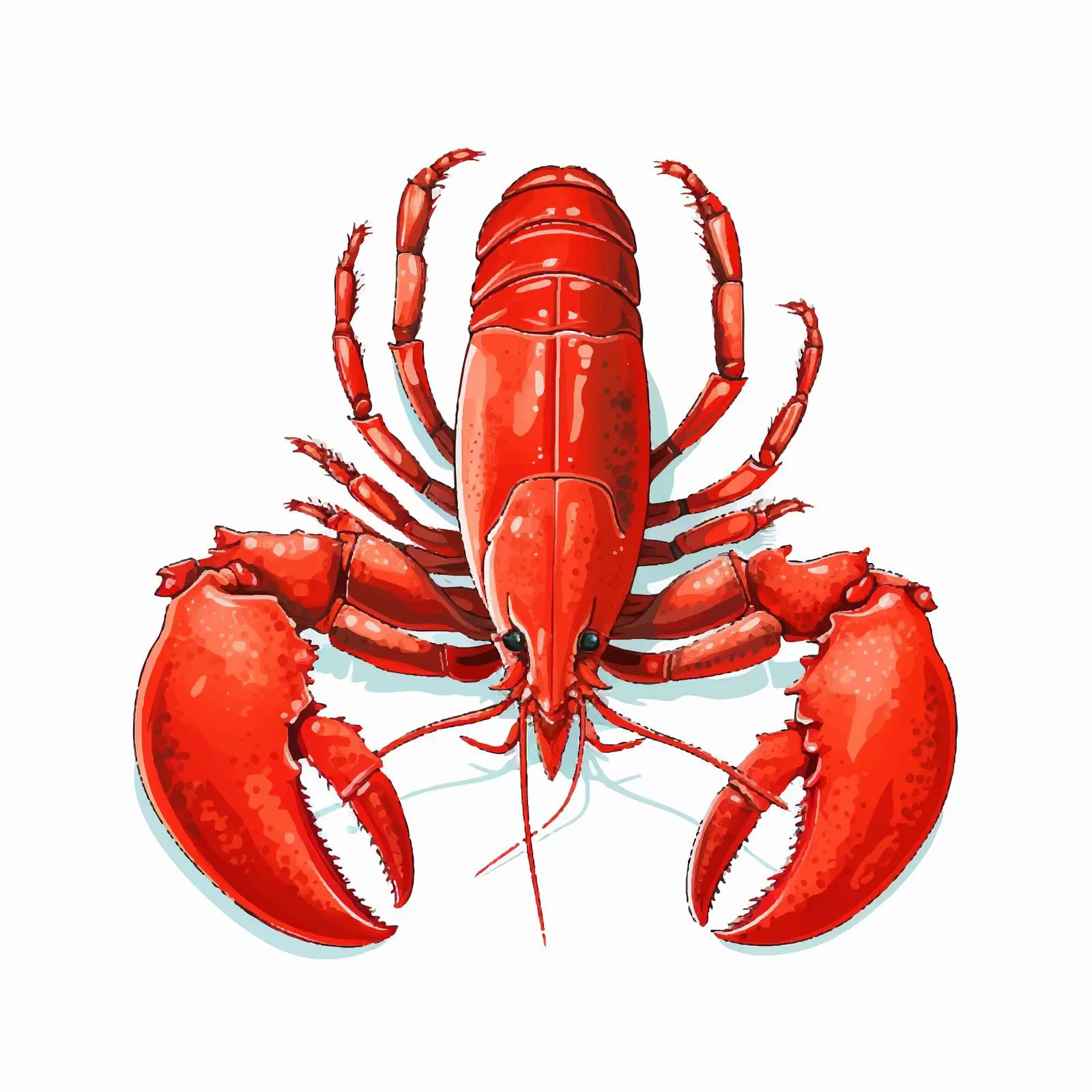 Lobster Line Art Vector Illustration on White — free download from Dotvec