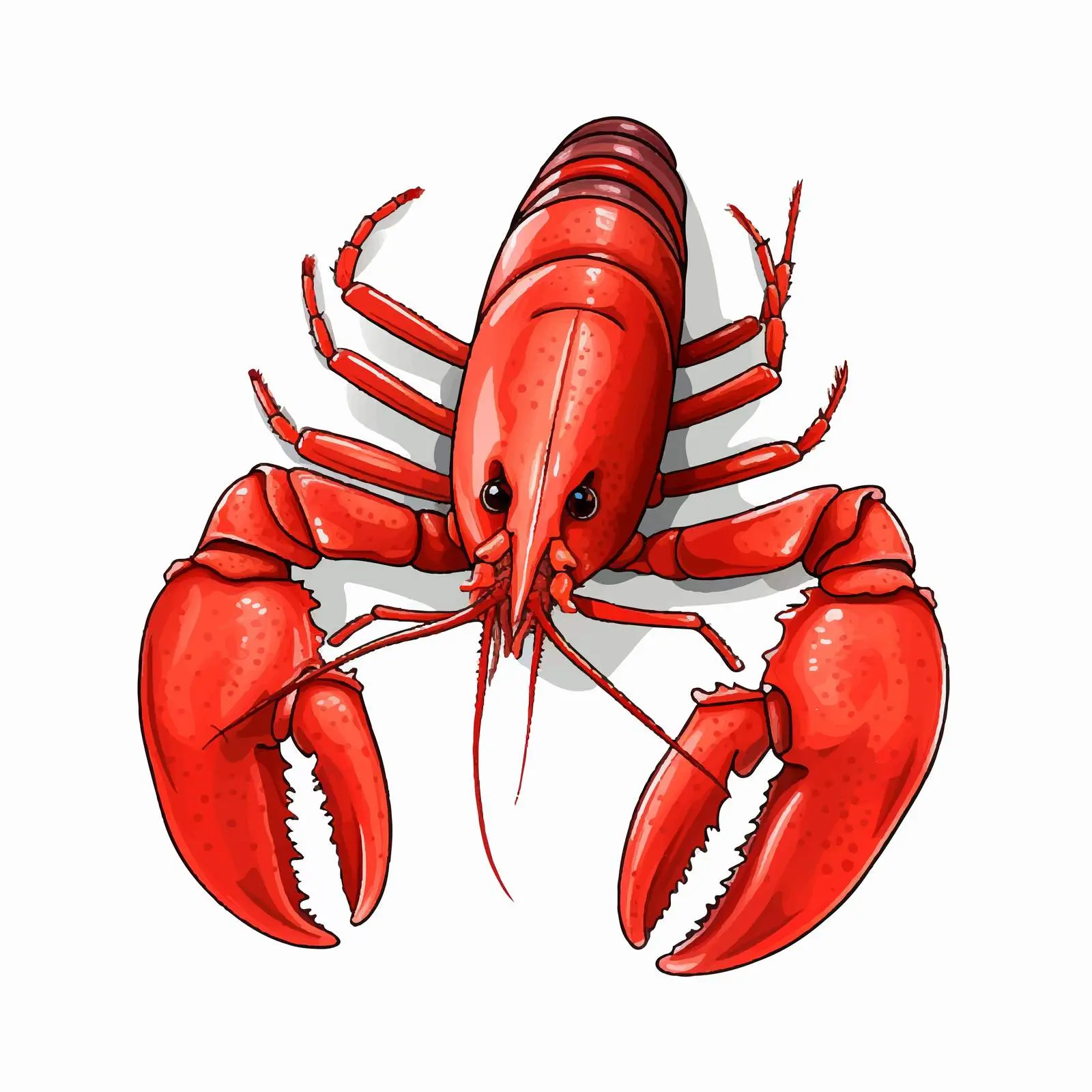 Lobster Line Art Vector Illustration on White Background — free download from Dotvec