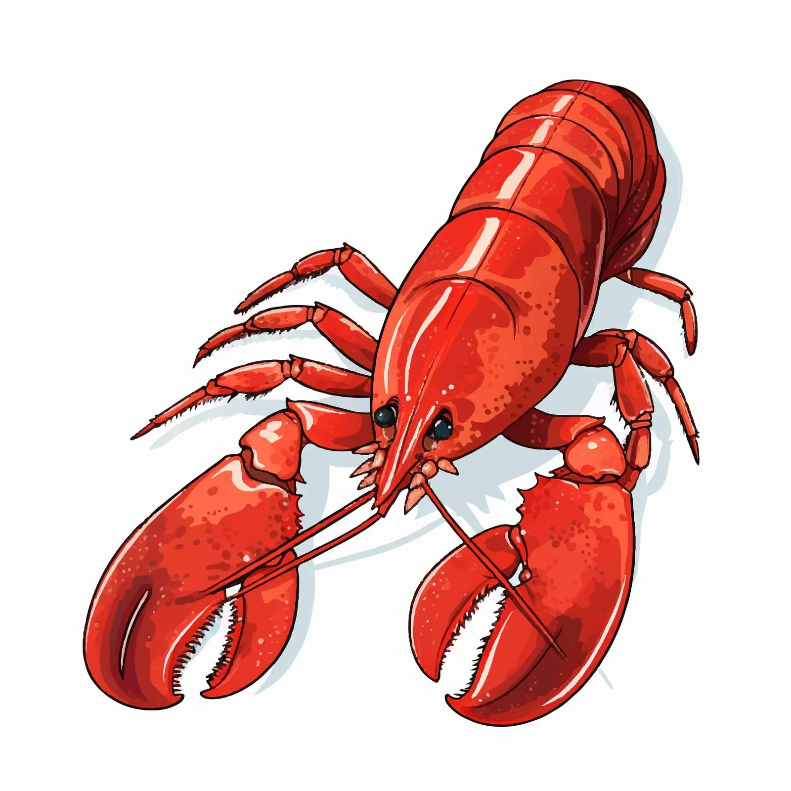 Lobster Line Vector Illustration on White Background – free sustainable seafood image from Dotvec