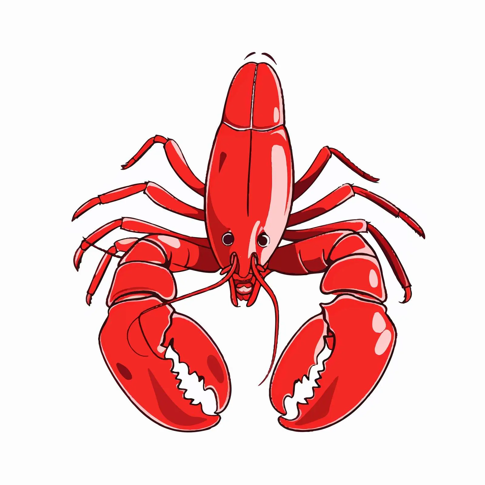 Lobster Outline Vector Illustration on White Background – free prawn image from Dotvec