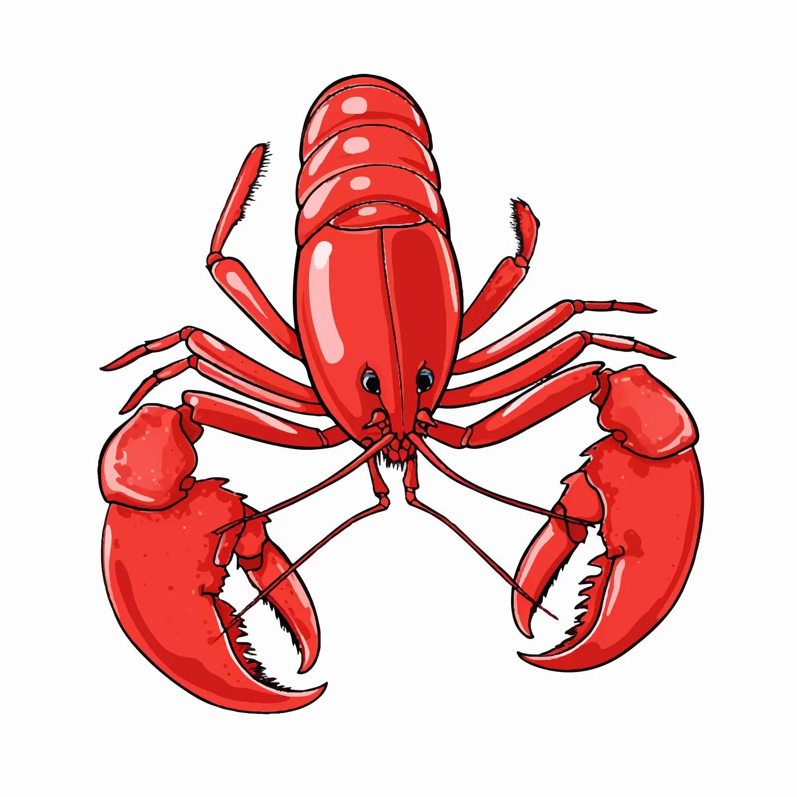 Lobster Outline Vector Illustration on White Background — free download from Dotvec
