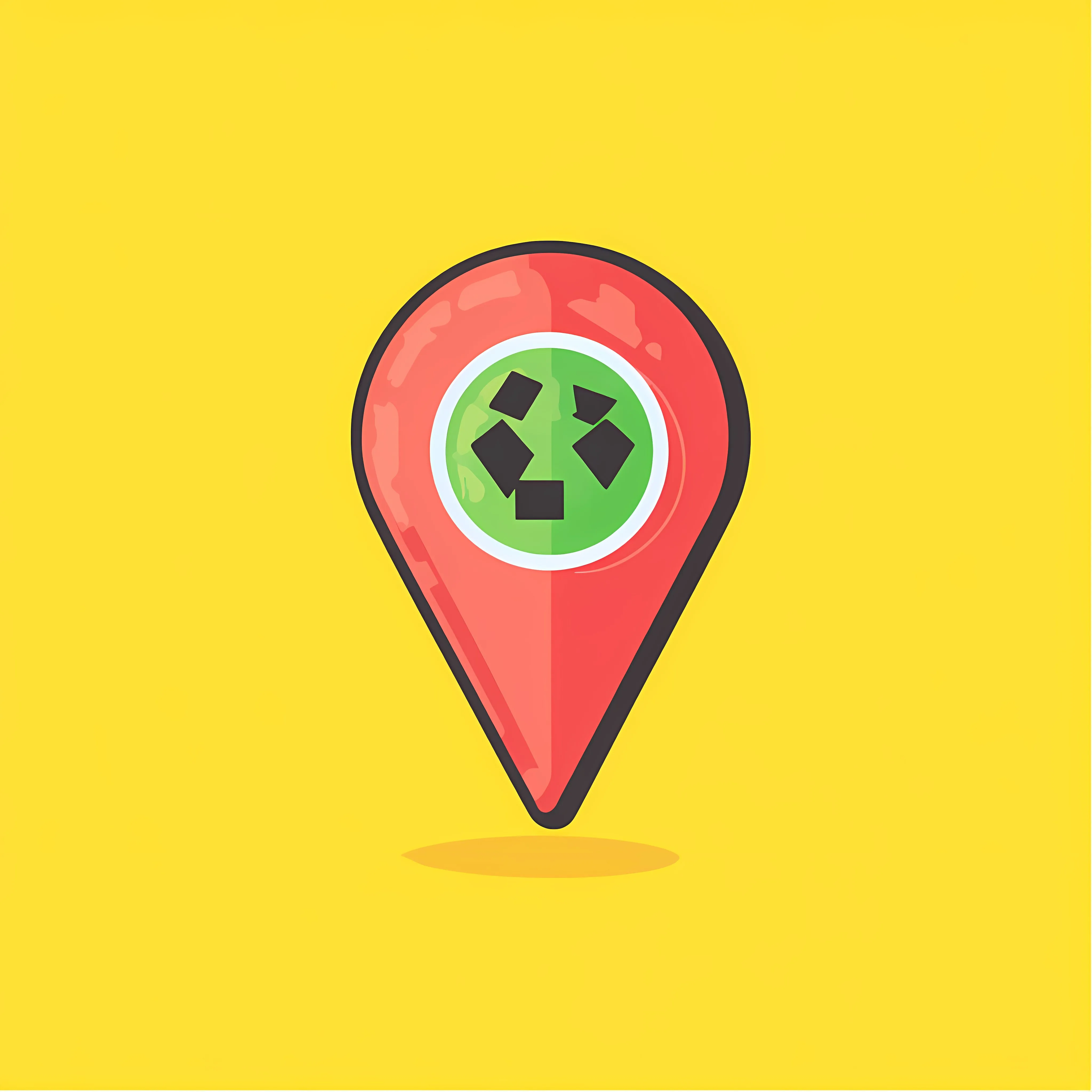 Eco-Friendly Location Pin with Recycle Sign — free download from Dotvec