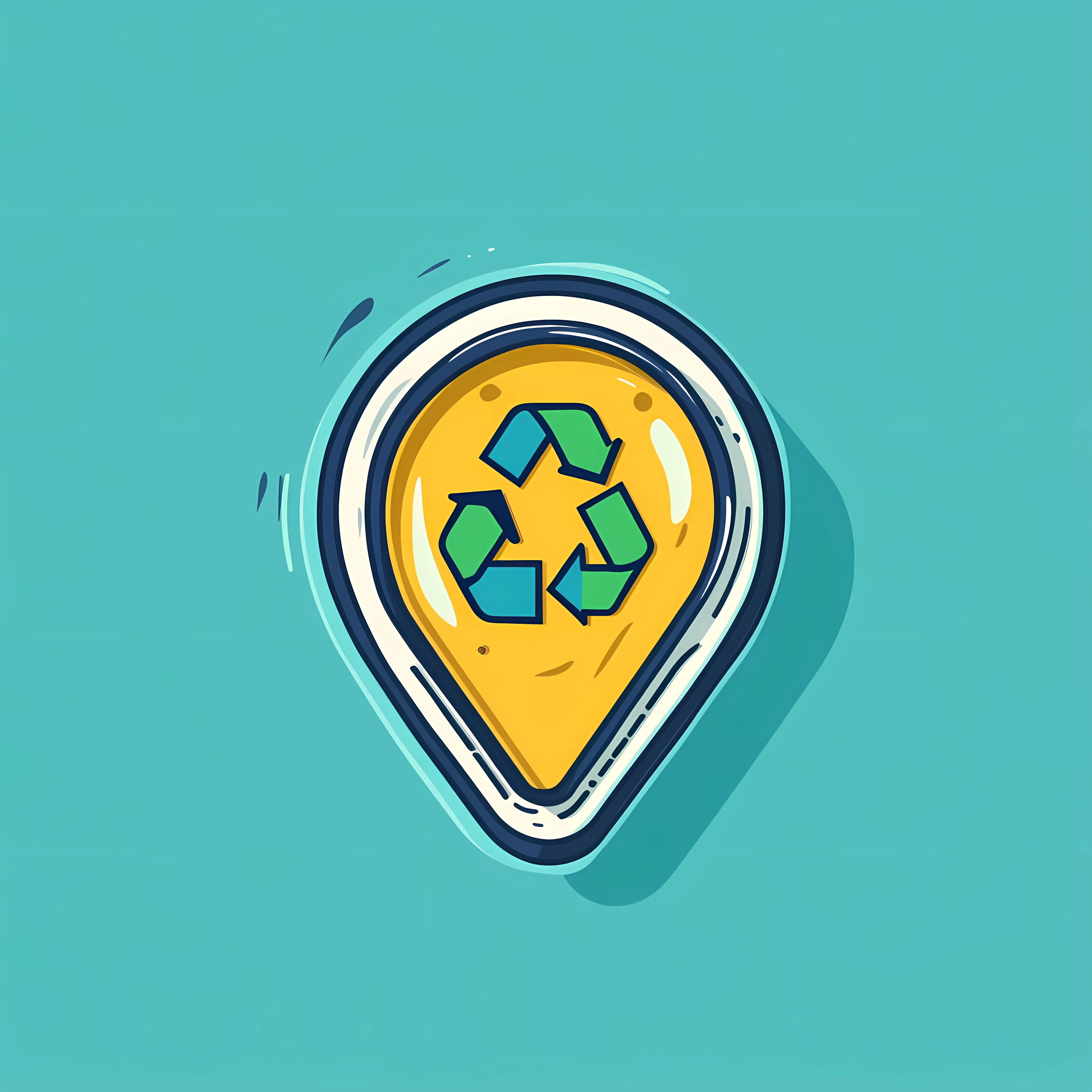 Location Pin with Recycle Sign Vector Illustration — free download from Dotvec